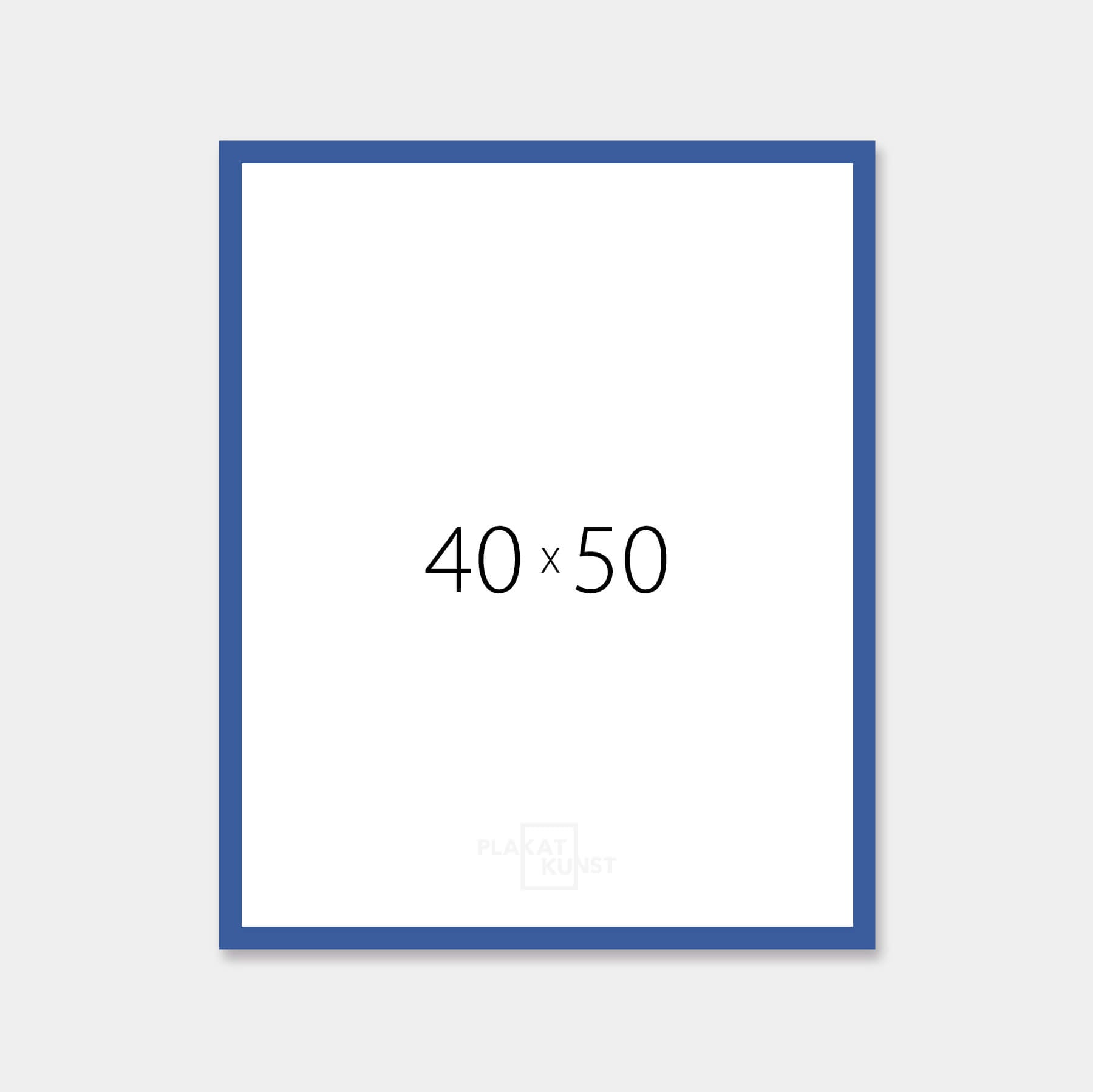 Blue matte wooden frame - Narrow (15 mm) - 40×50 cm
