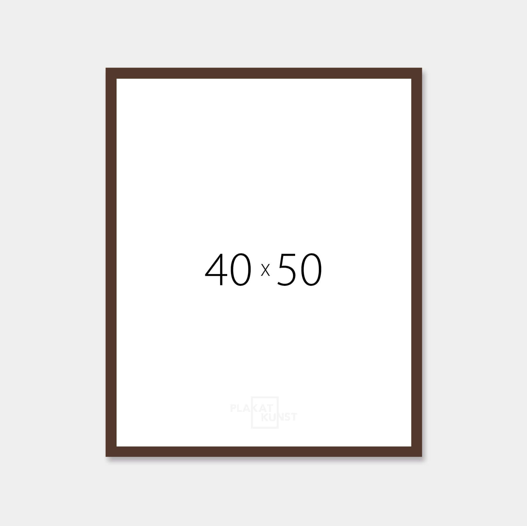 Brown matte wooden frame – Narrow (15 mm) – 40×50 cm