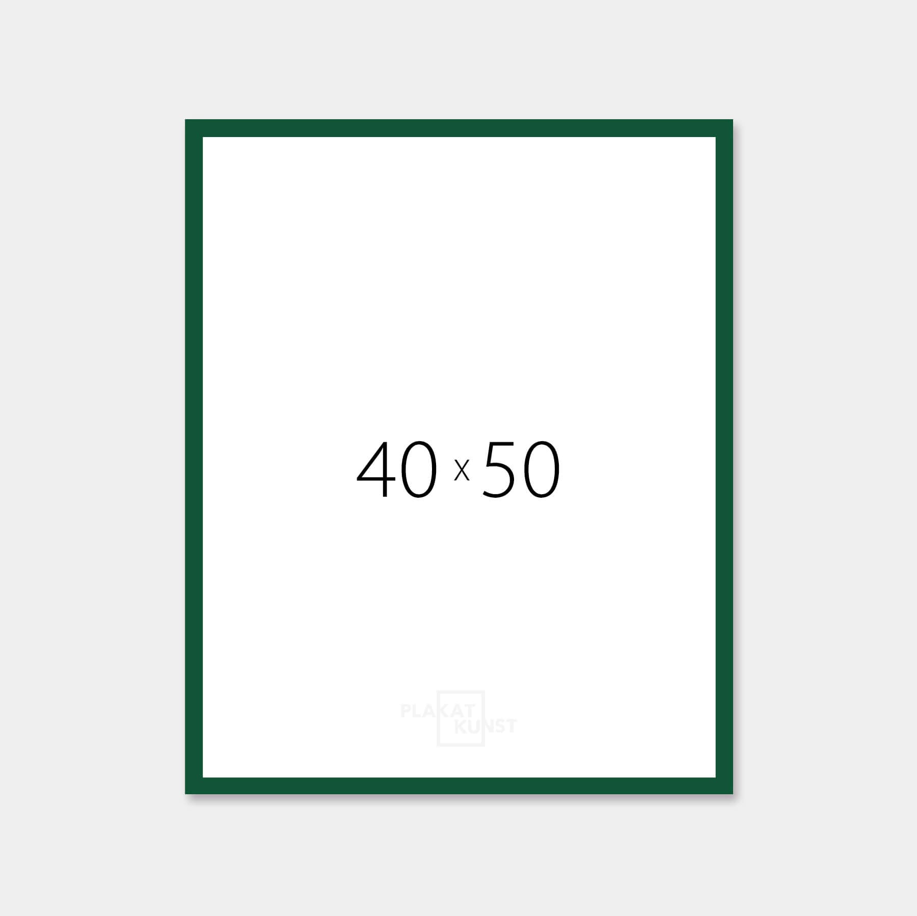 Dark green glossy wooden frame - Narrow (13 mm) - 40×50 cm