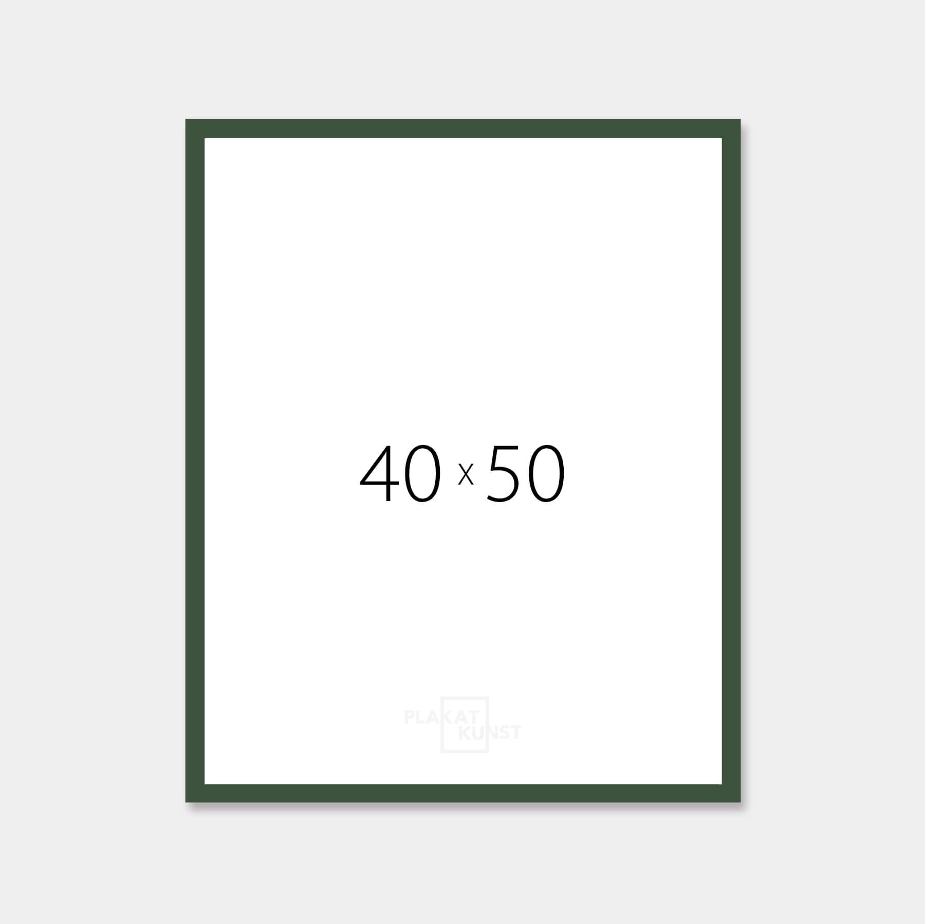 Dark green matte wooden frame - Narrow (15 mm) - 40×50 cm