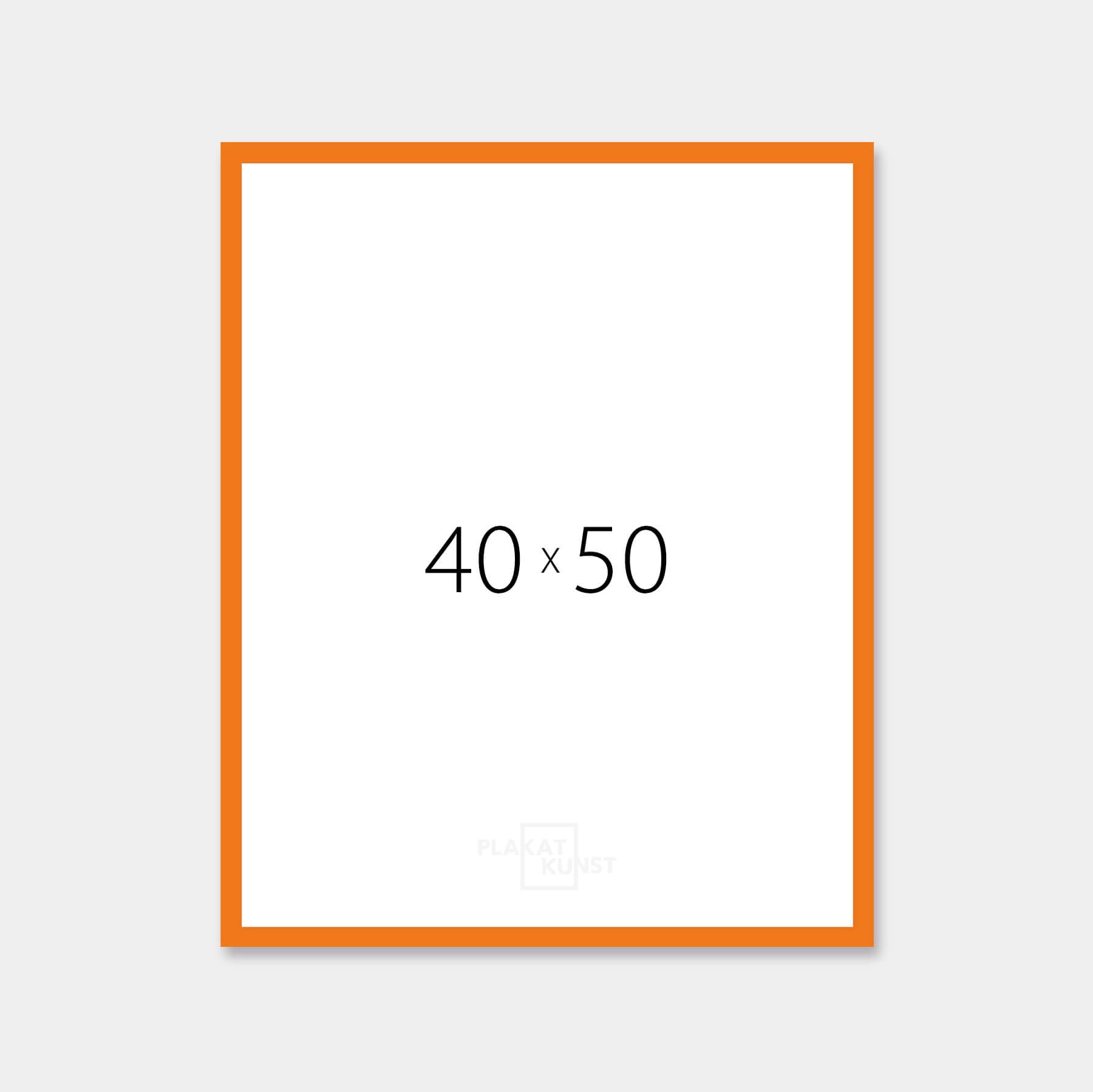 Orange glossy wooden frame - Narrow (13 mm) - 40x50 cm