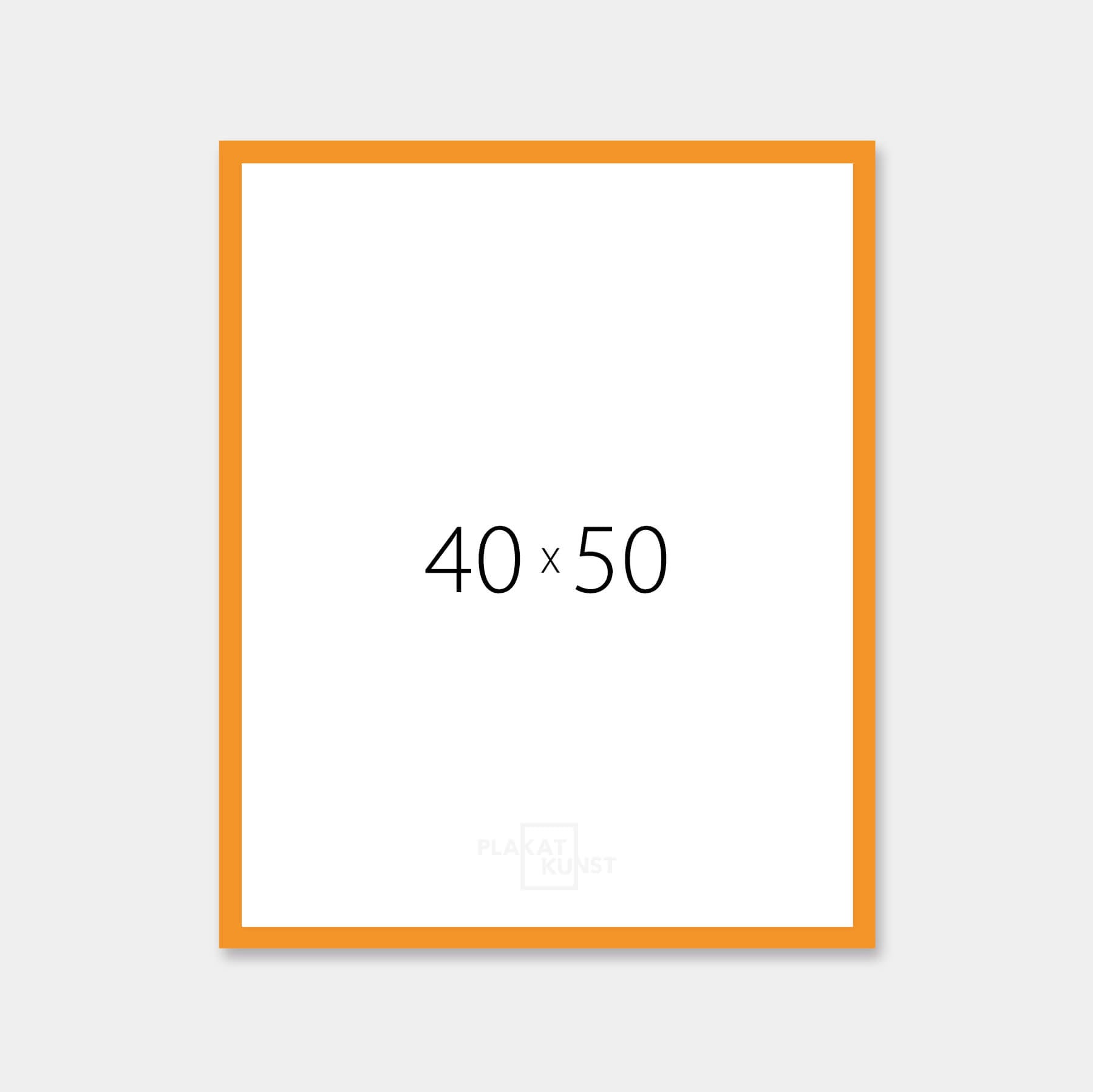 Orange matte wooden frame - Narrow (15 mm) - 40×50 cm