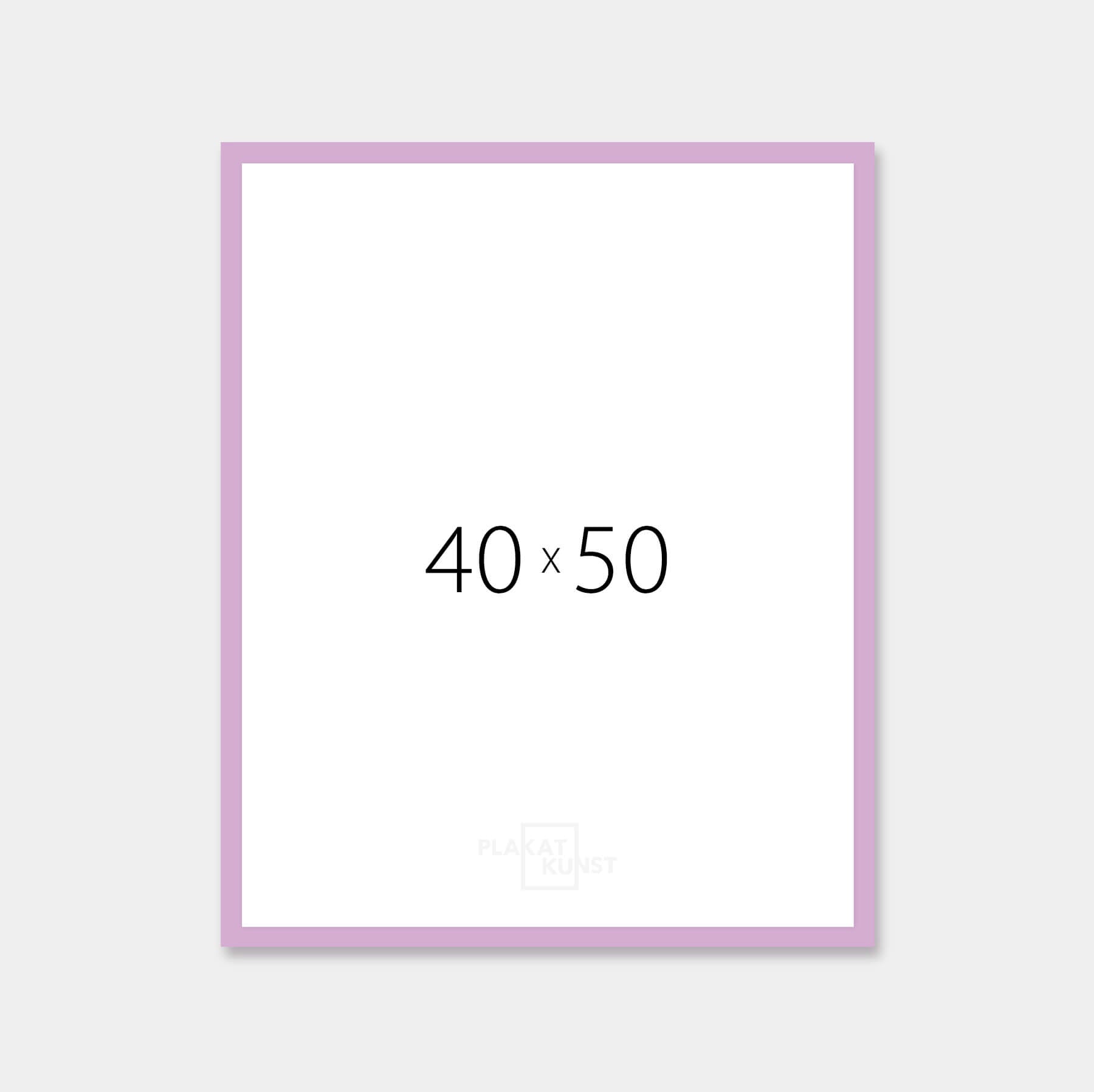 Pink glossy wooden frame - Narrow (13 mm) - 40×50 cm