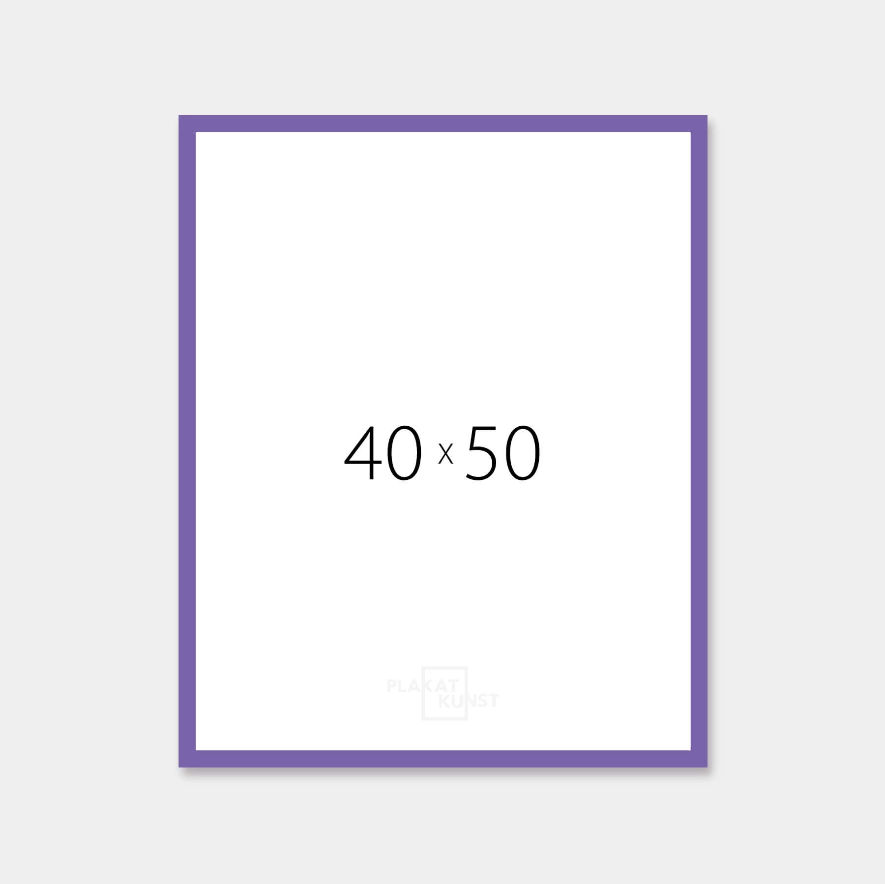 Purple glossy wooden frame - Narrow (14 mm) - 40x50 cm
