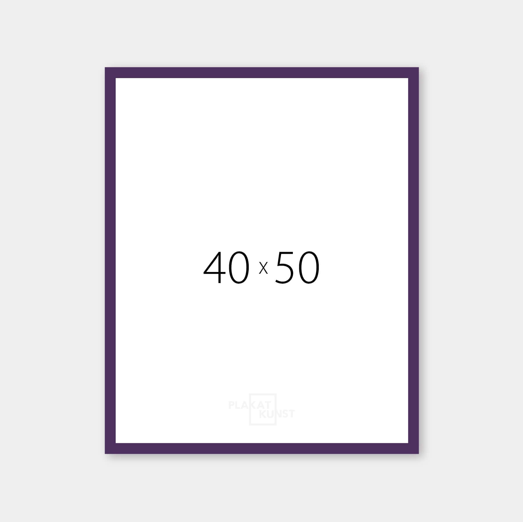 Purple matte wooden frame - Narrow (15 mm) - 40×50 cm
