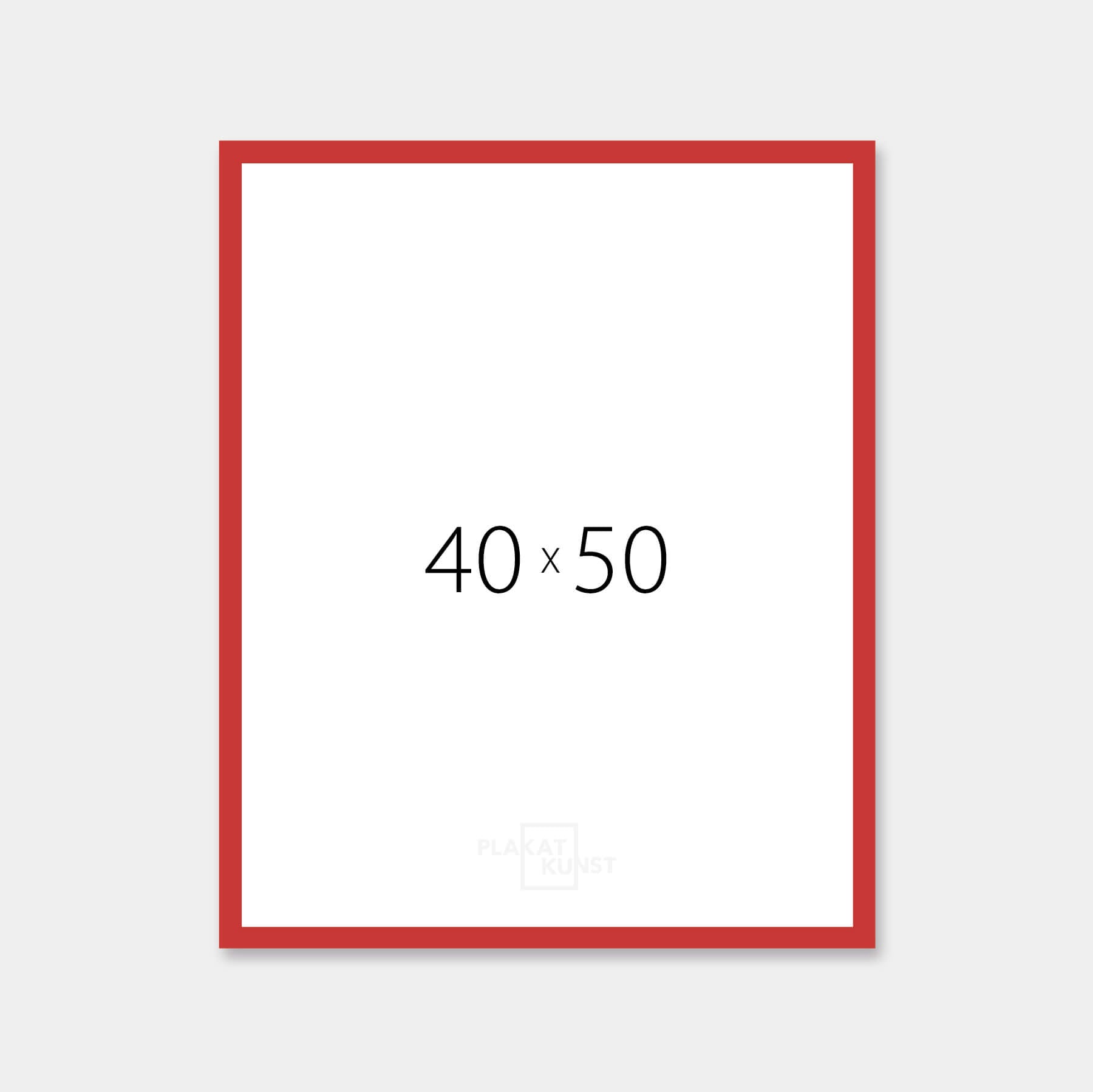 Red matte wooden frame – Narrow (15 mm) – 40×50 cm