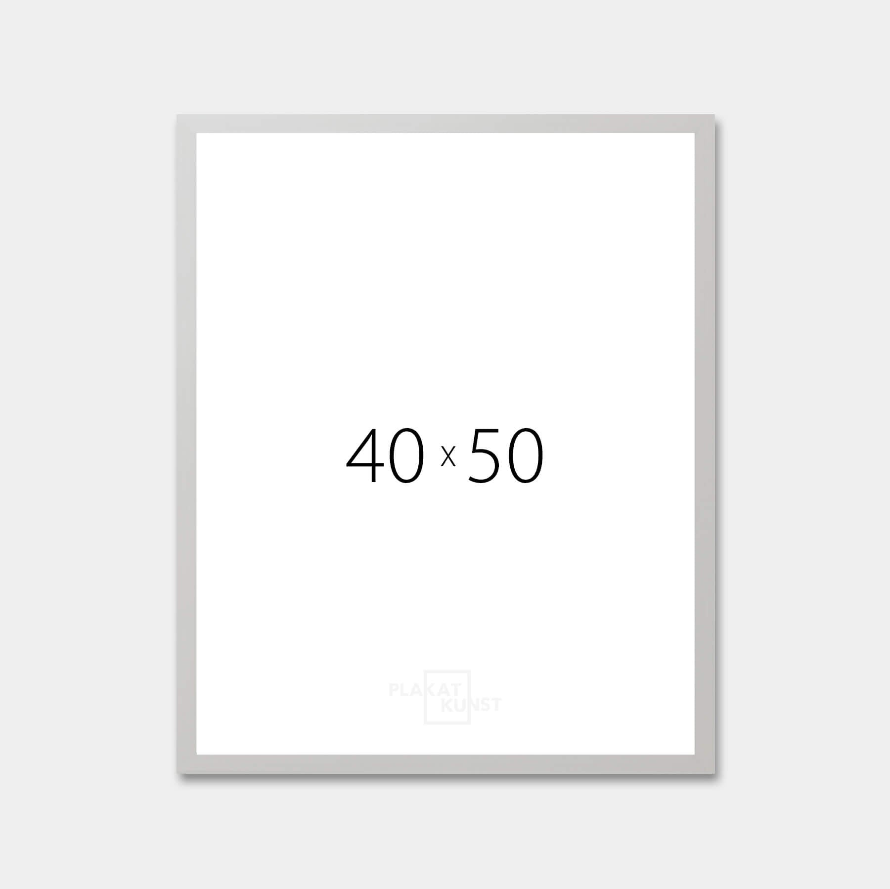 Silver wooden frame – Narrow (15 mm) – 40x50 cm