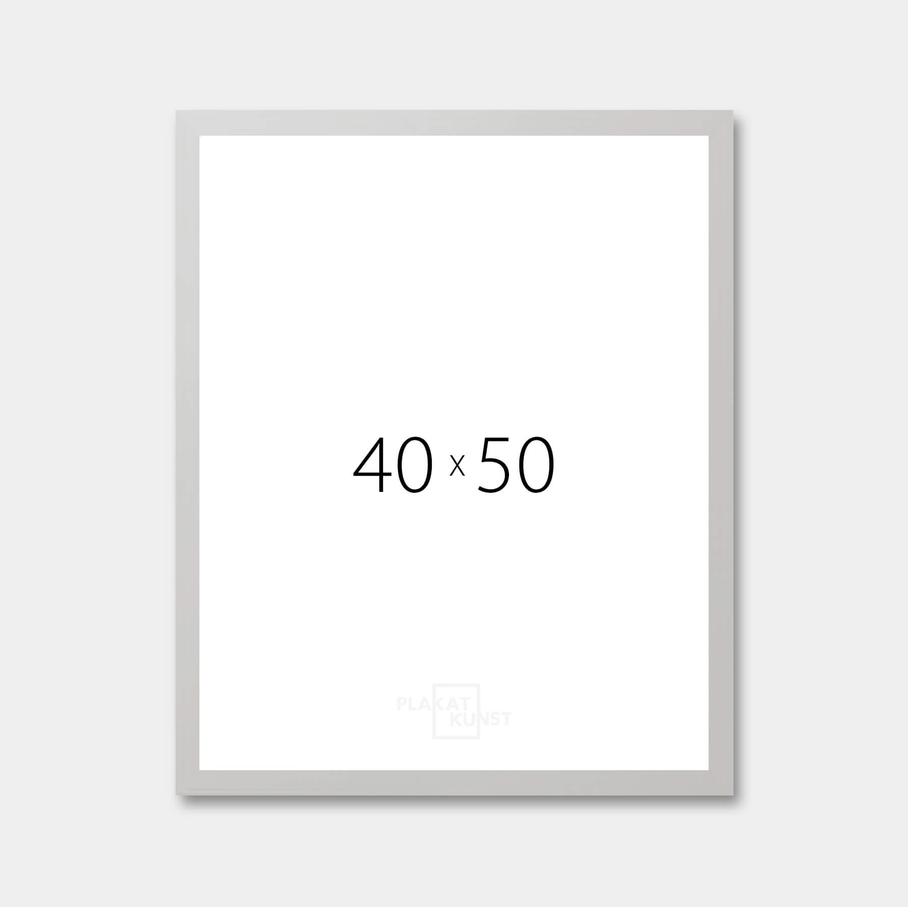 Silver wooden frame – Wide (20 mm) – 40x50 cm