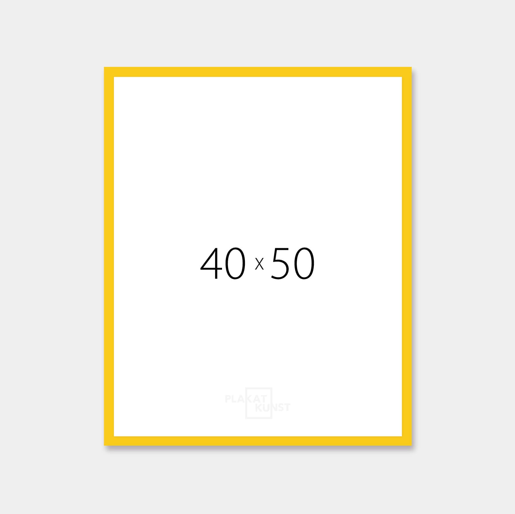 Yellow glossy wooden frame - Narrow (14 mm) - 40×50 cm