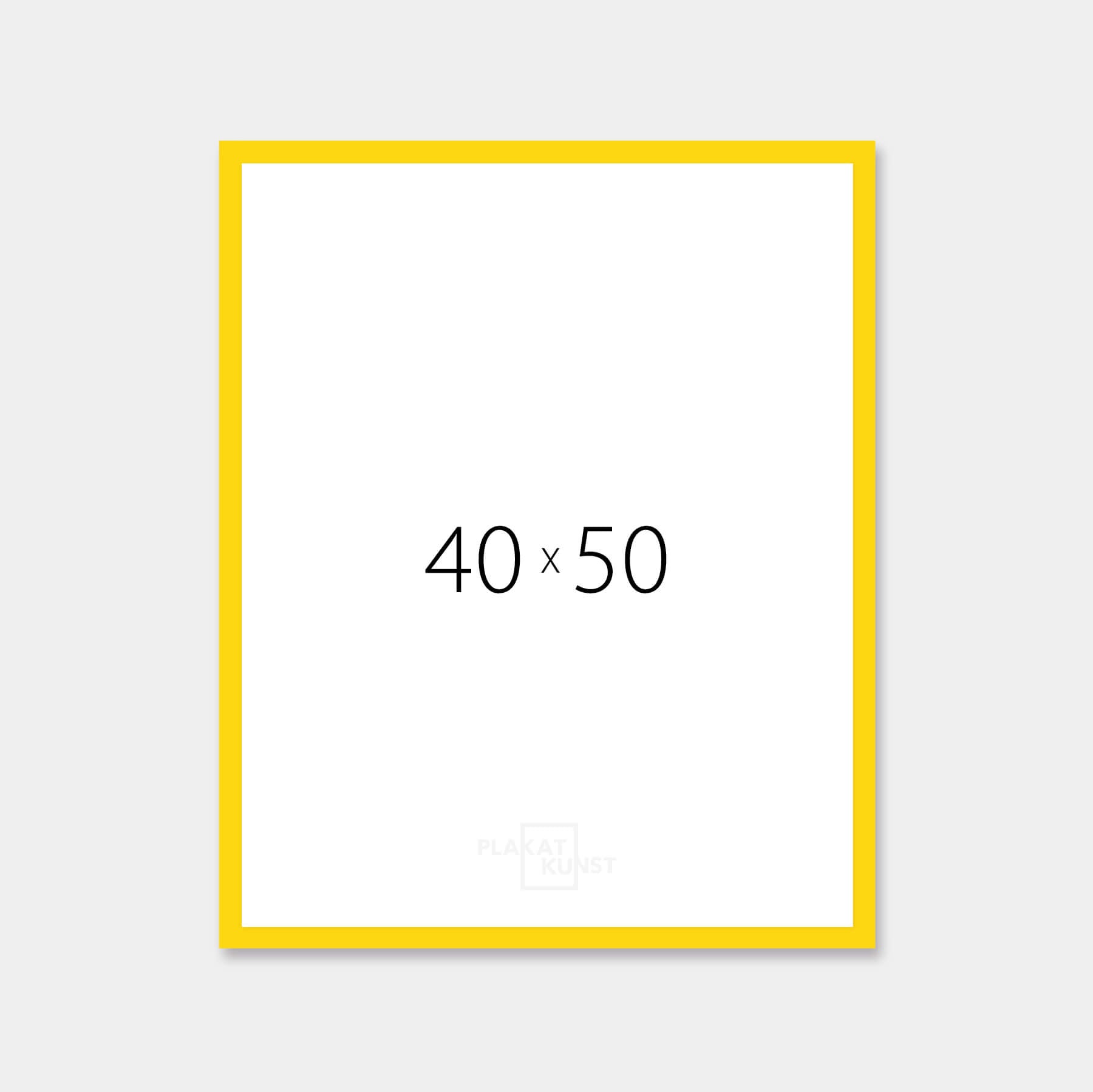 Yellow matte wooden frame – Narrow (15 mm) – 40×50 cm