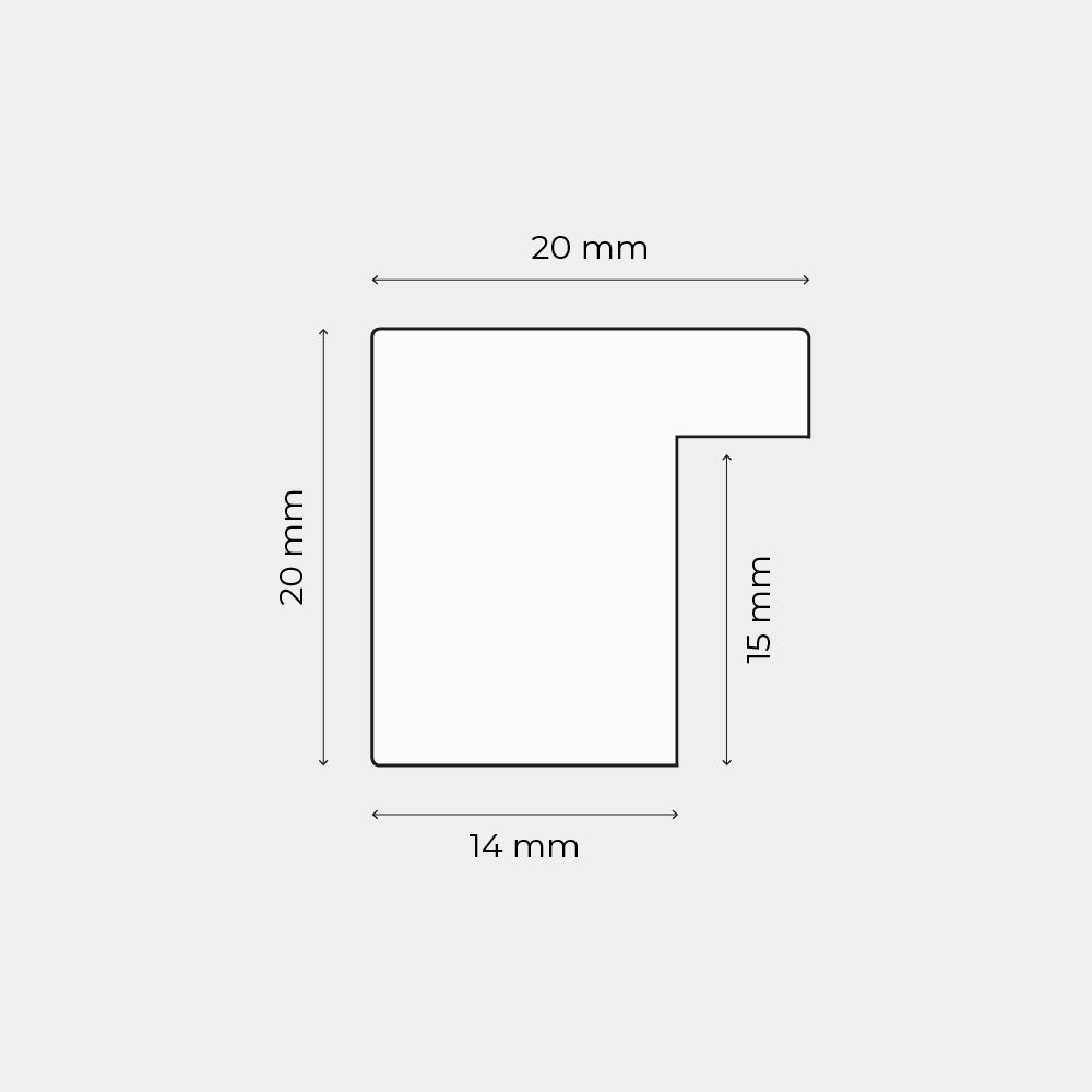 Solid oak frame - Wide (20 mm) - 60×80 cm