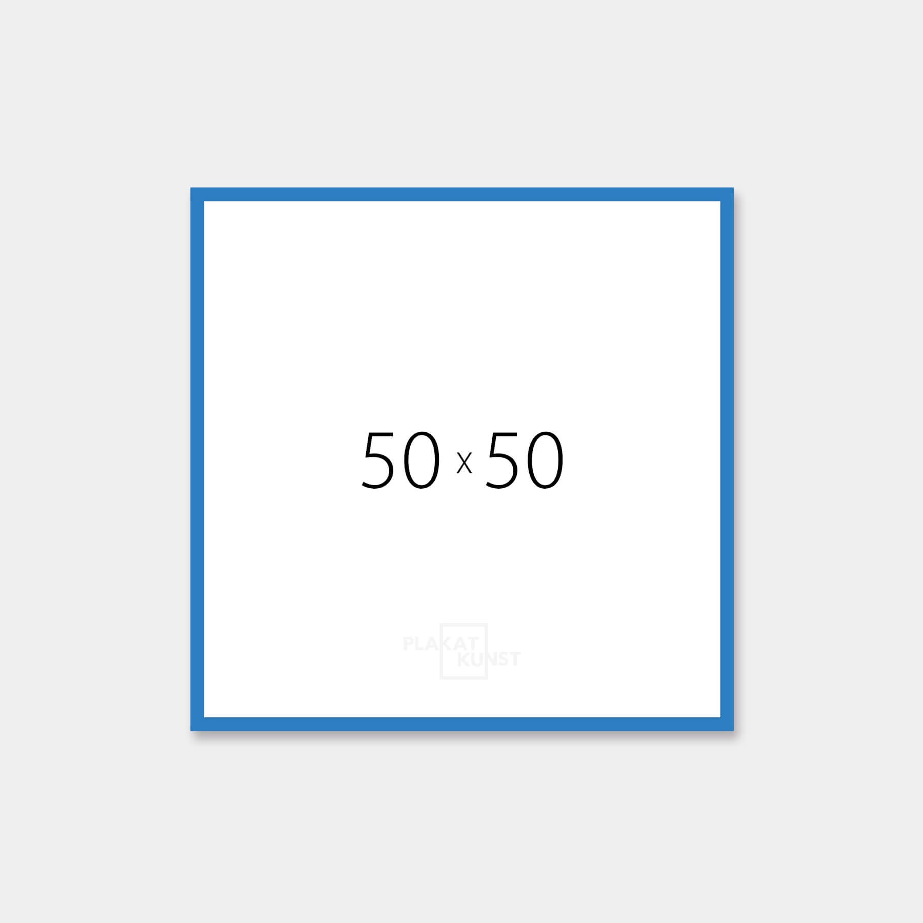 Blue glossy wooden frame - Narrow (13 mm) - 50×50 cm