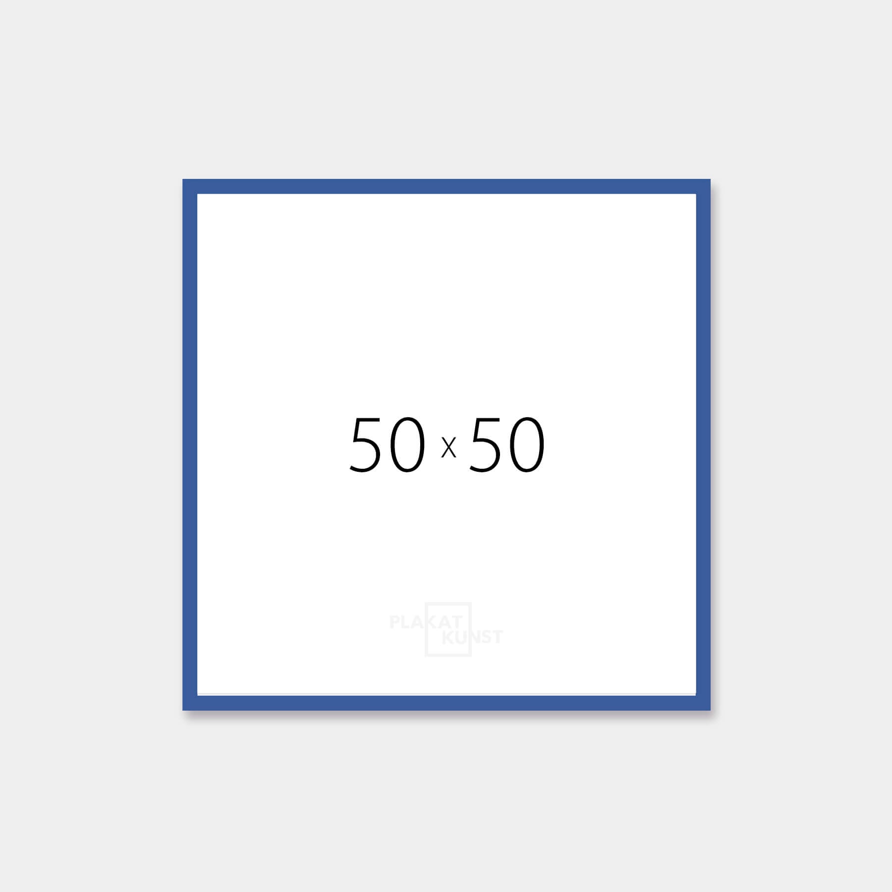 Blue matte wooden frame - Narrow (15 mm) - 50×50 cm