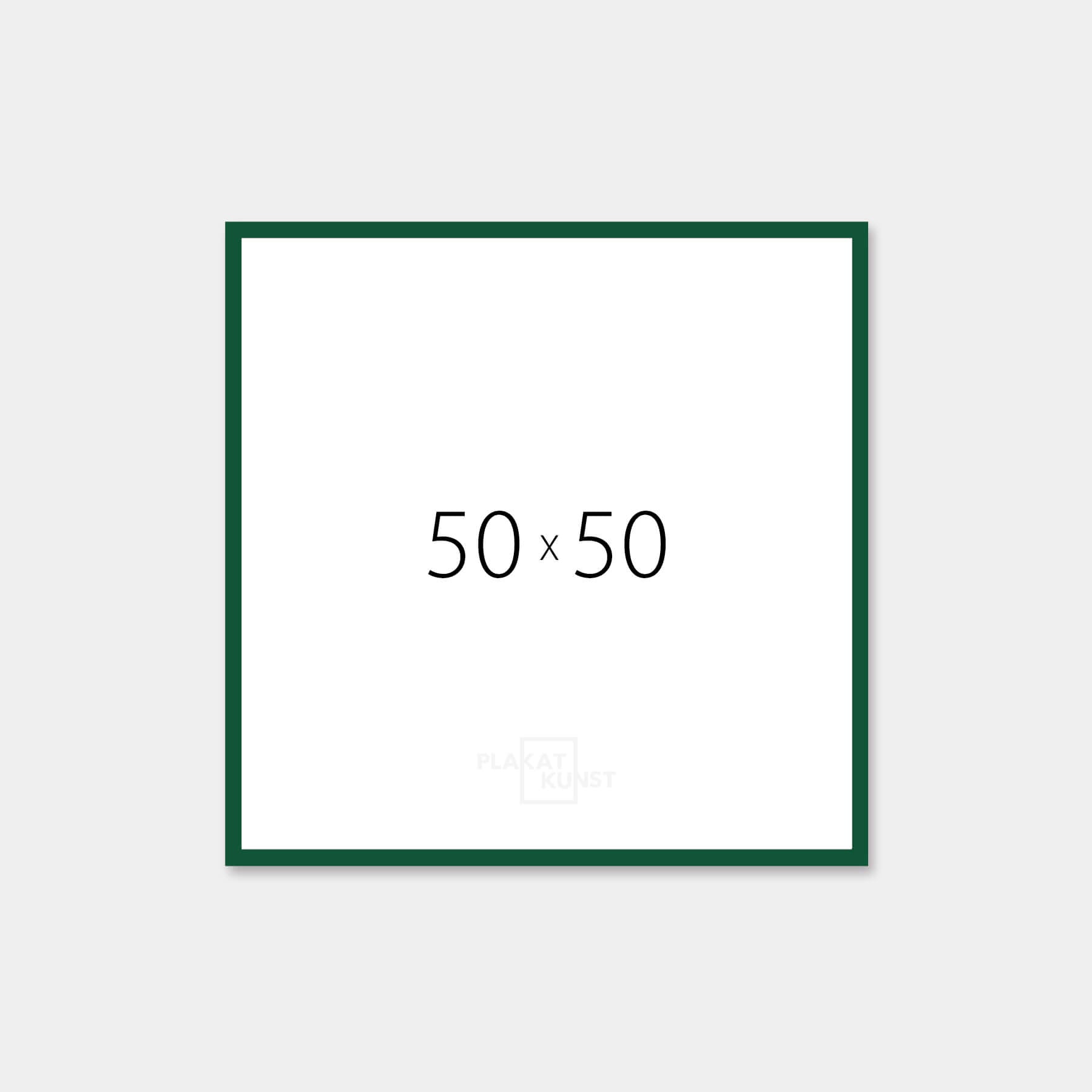 Dark green glossy wooden frame - Narrow (14 mm) - 50×50 cm