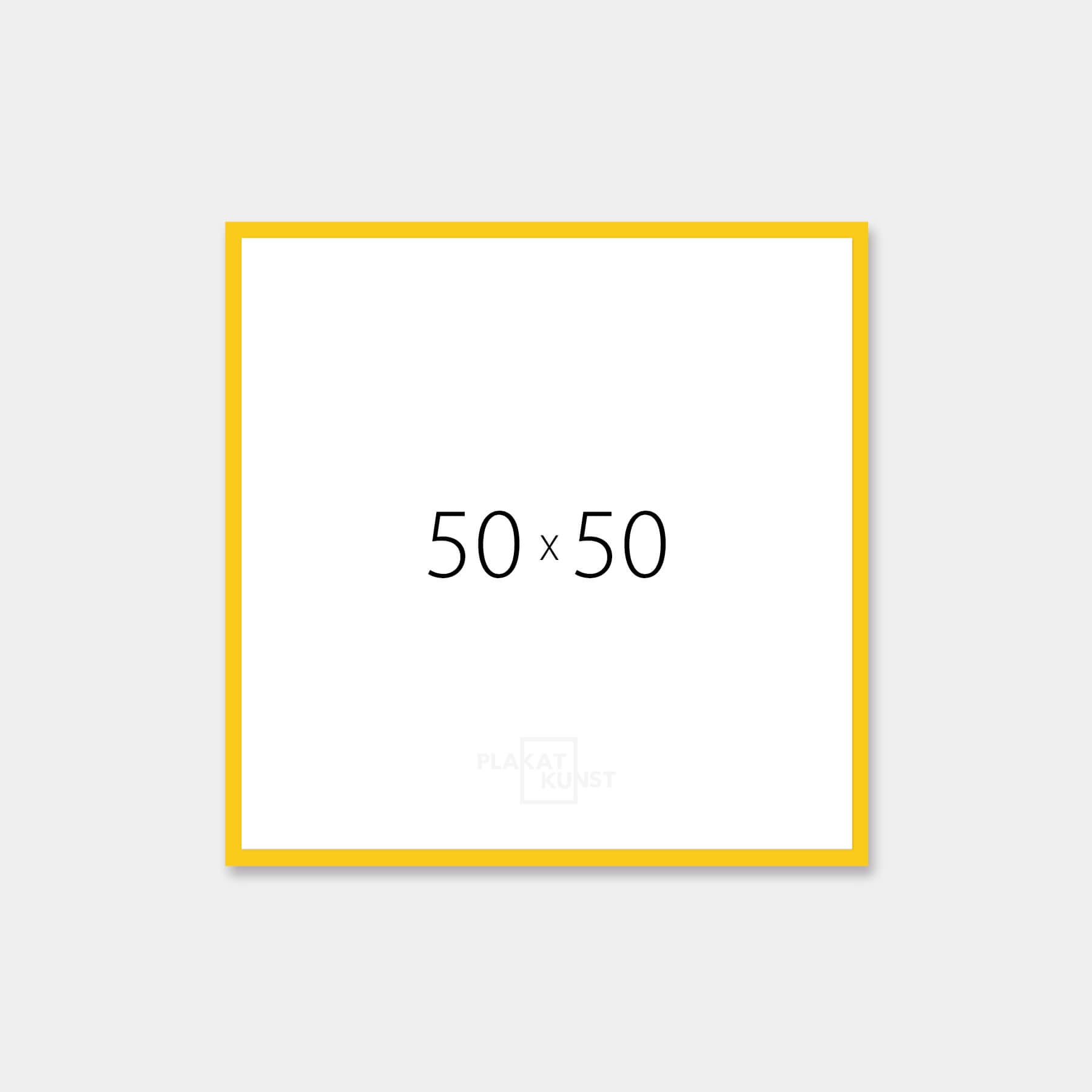 Yellow glossy wooden frame - Narrow (13 mm) - 50×50 cm
