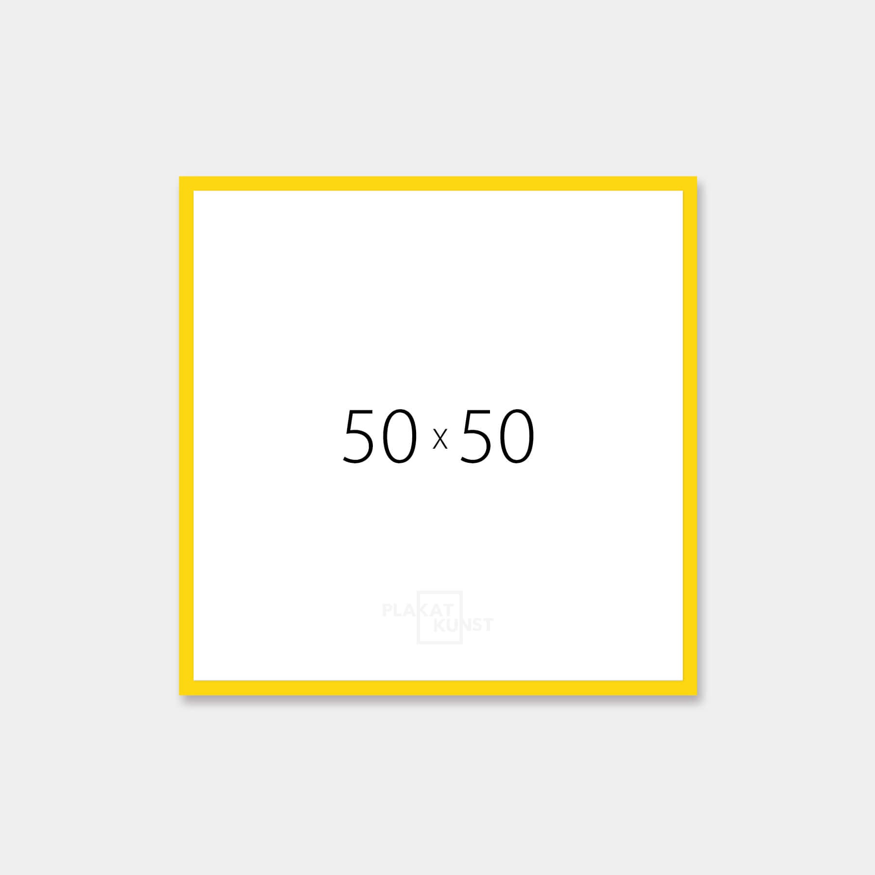 Yellow matte wooden frame - Narrow (15 mm) - 50×50 cm