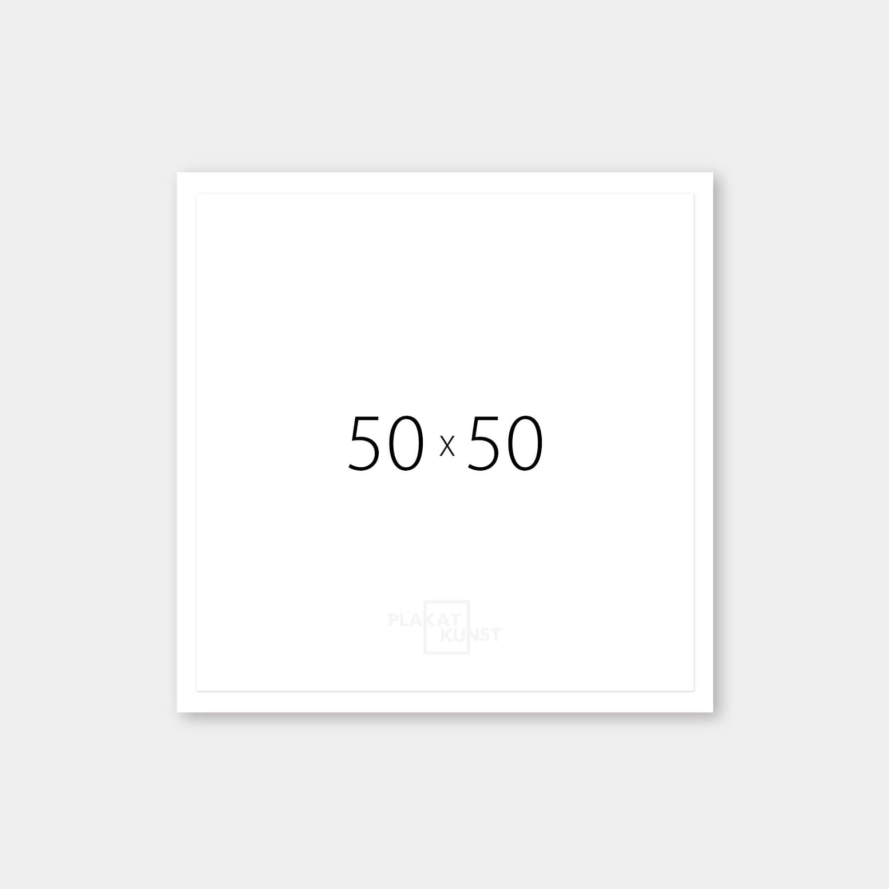 White wooden frame - Wide (20 mm) - 50×50 cm