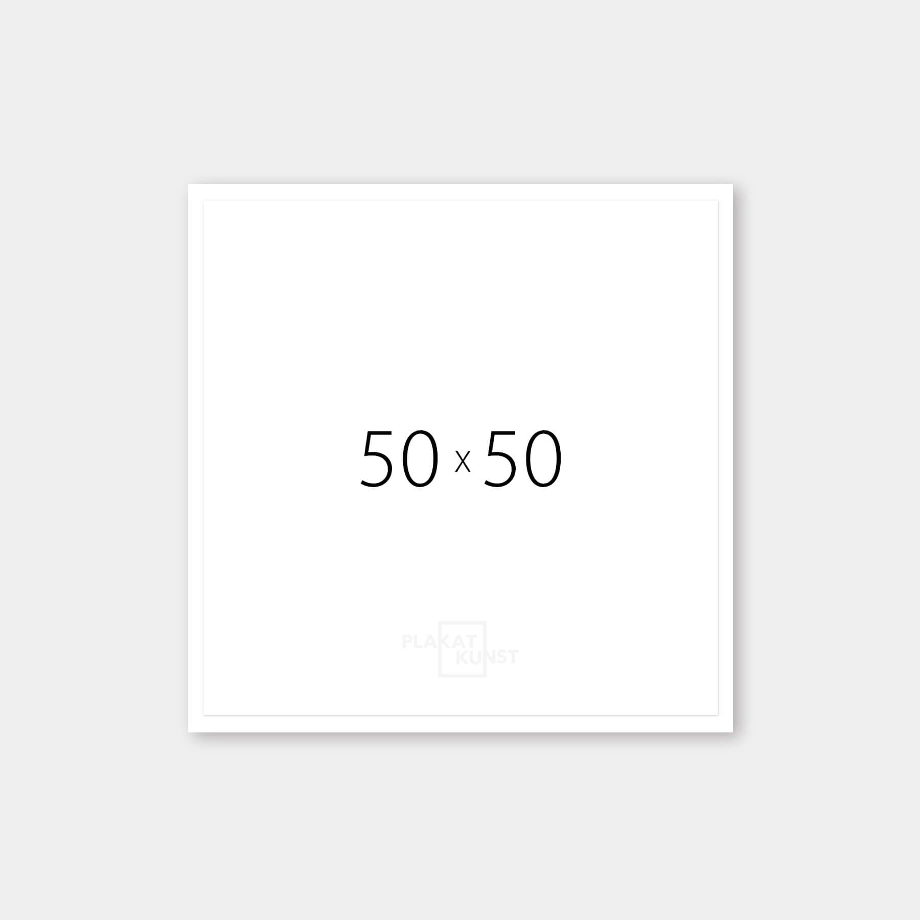 White wooden frame - Narrow (15 mm) - 50×50 cm