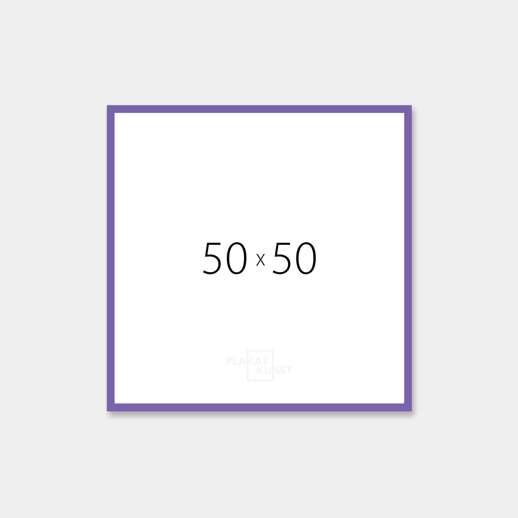 Purple glossy wooden frame - Narrow (14 mm) - 50×50 cm