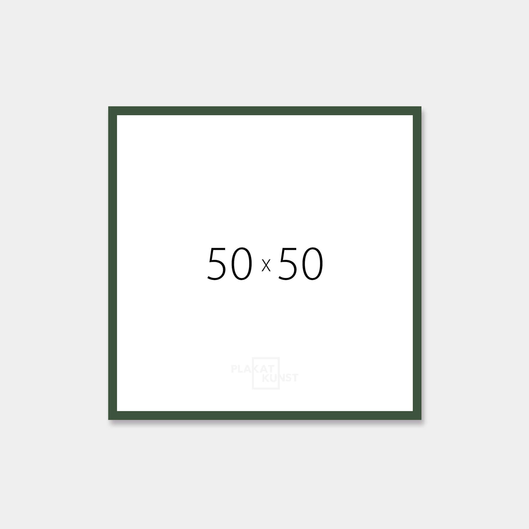 Dark green matte wooden frame - Narrow (15 mm) - 50×50 cm