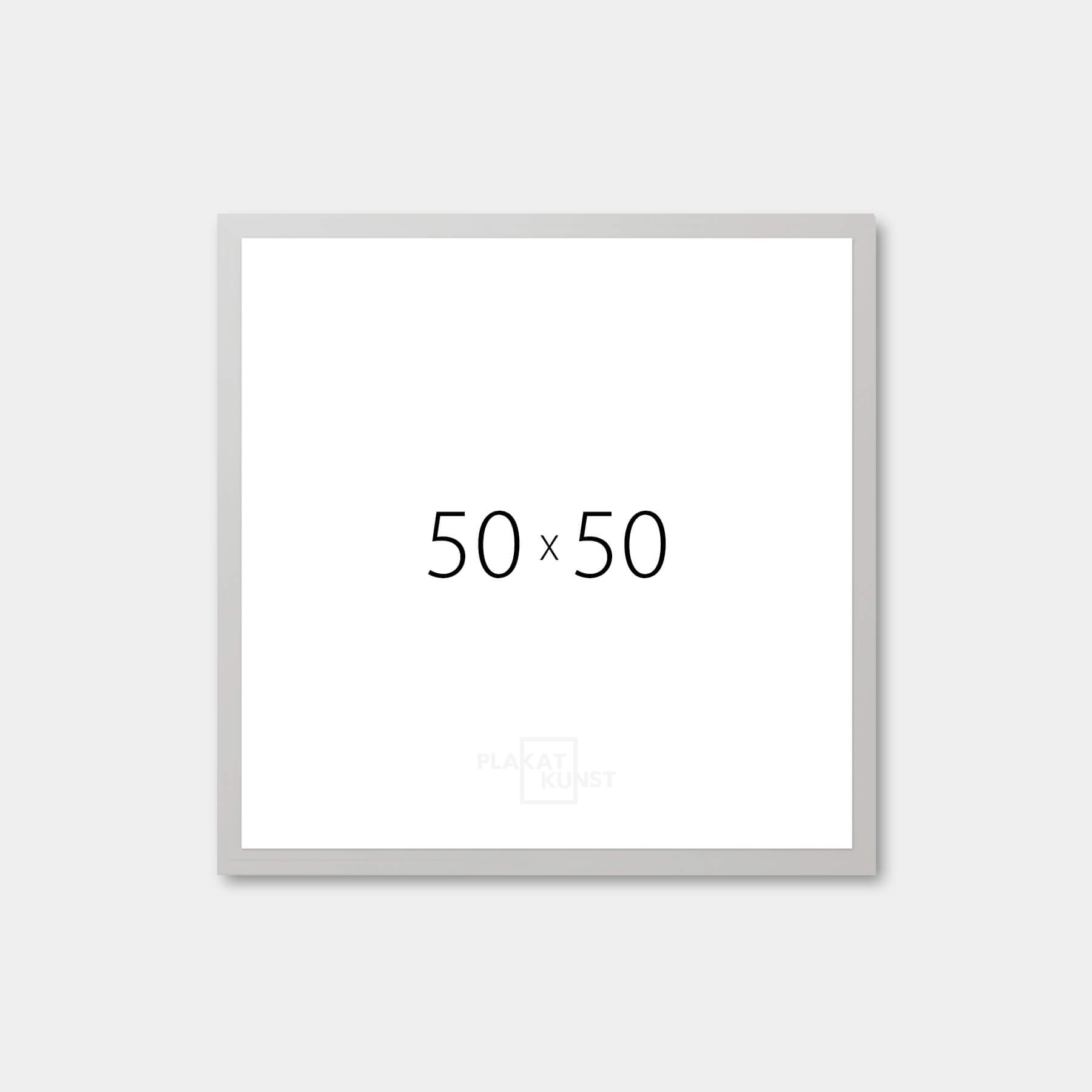 Silver wooden frame - Wide (20 mm) - 50x50 cm