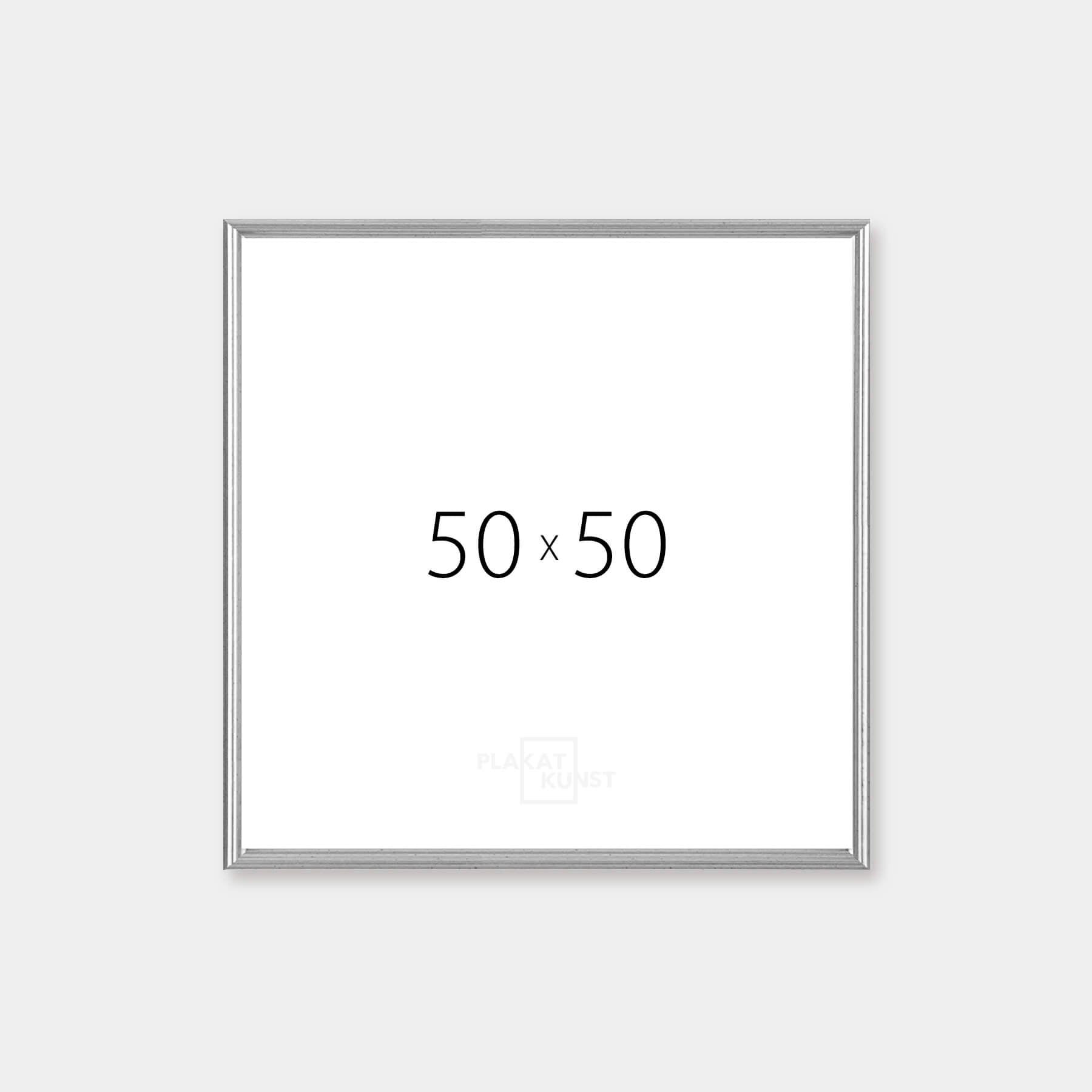 Vintage silver frame - Narrow (15 mm) - 50x50 cm