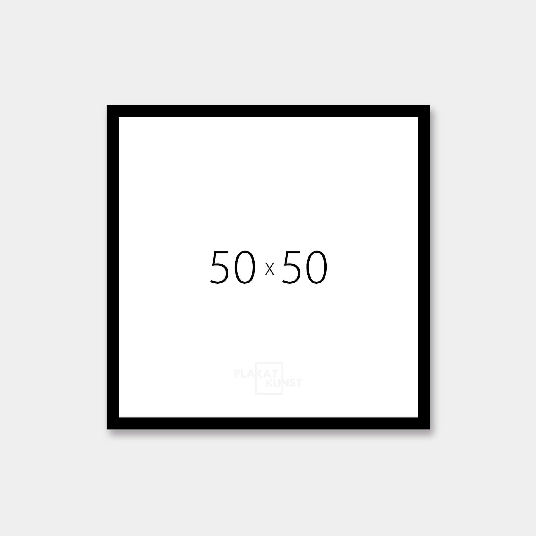 Black wooden frame - Wide (20 mm) - 50×50 cm