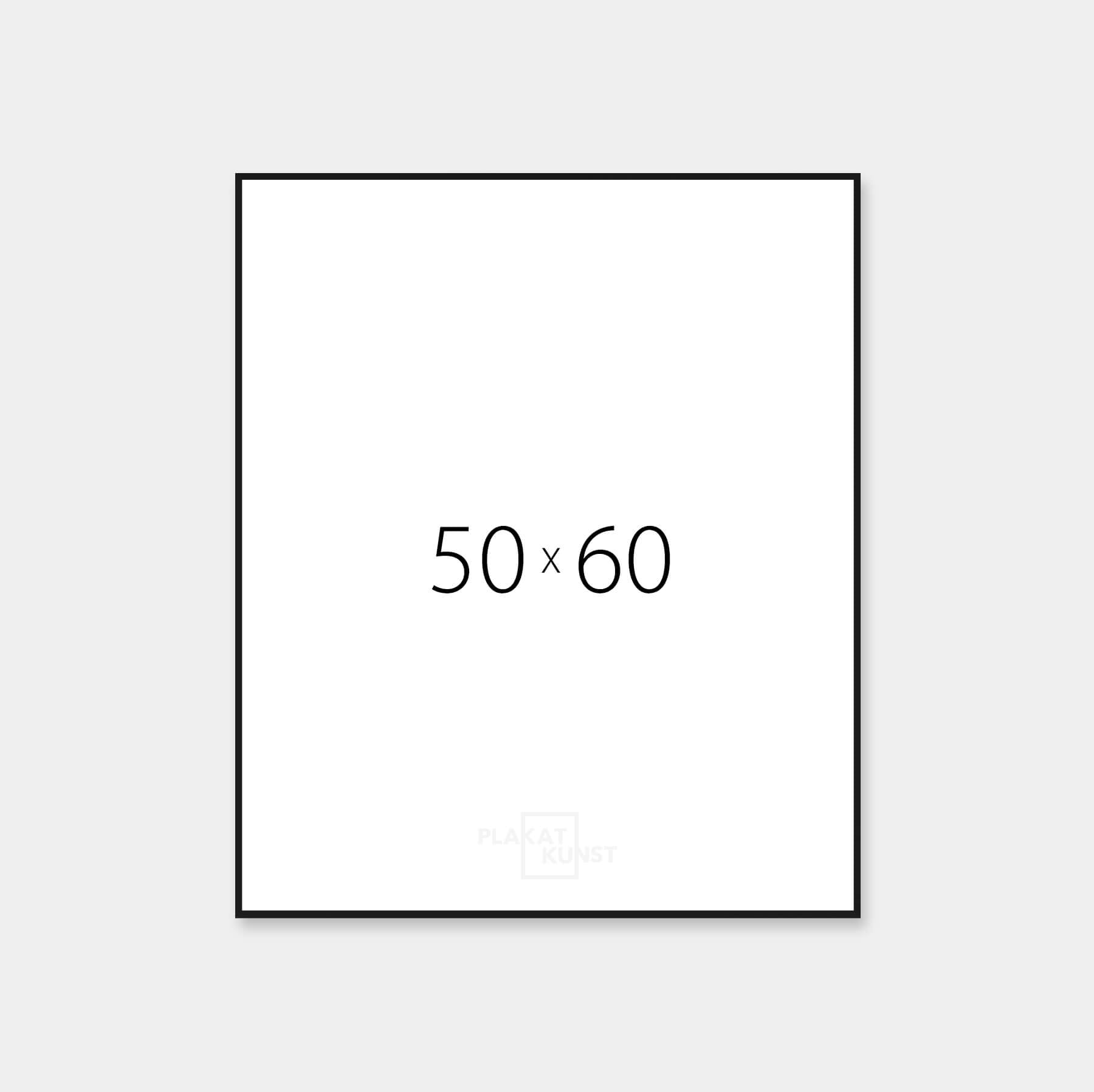 Black aluminum frame - Narrow (9 mm) - 50x60 cm