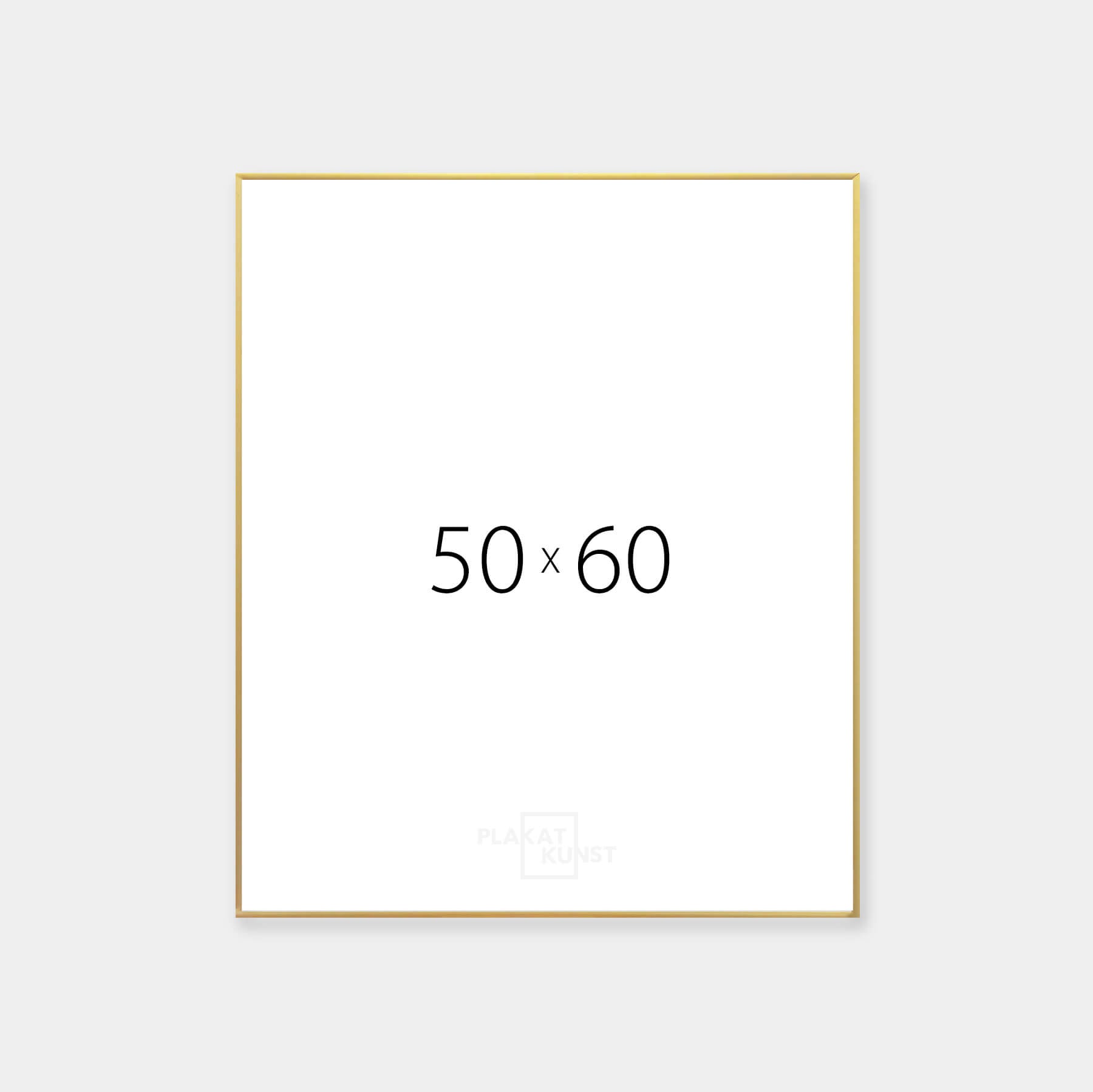 Golden aluminum frame - Narrow (9 mm) - 50×60 cm