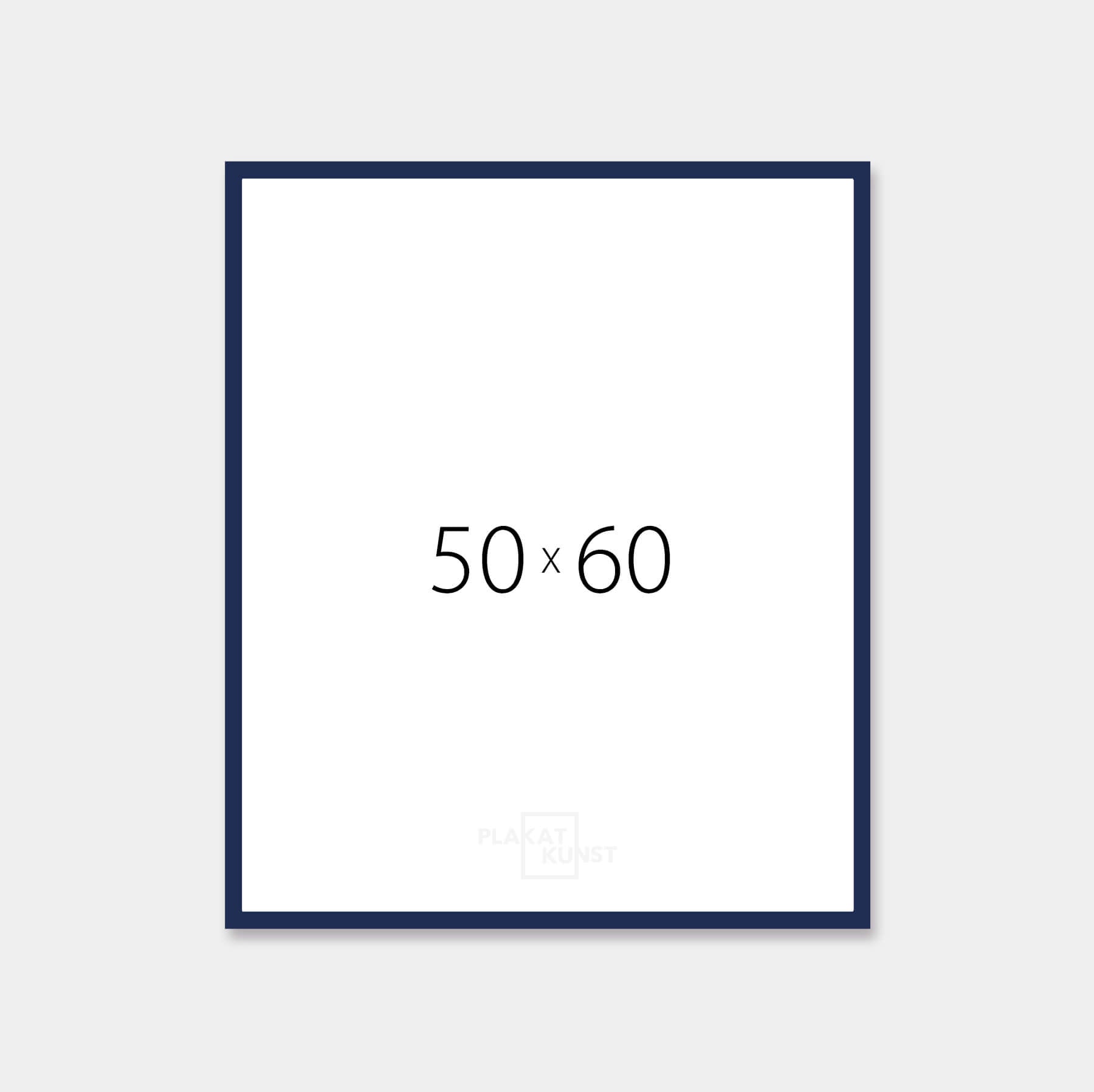 Dark blue glossy wooden frame - Narrow (13 mm) - 50×60 cm