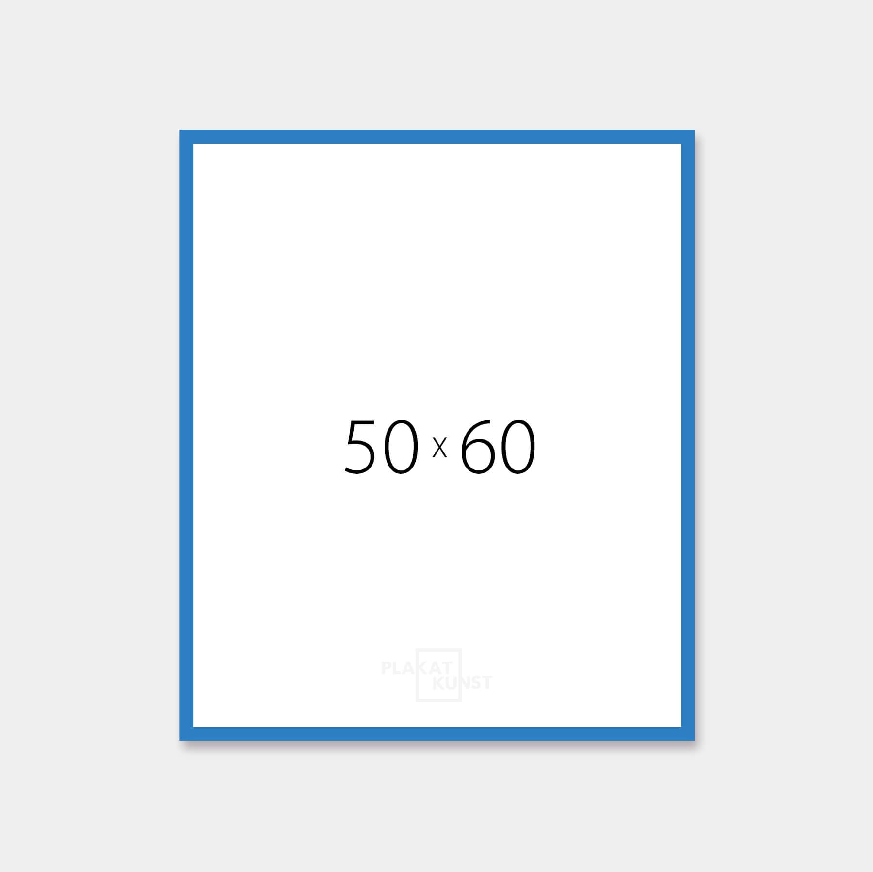 Blue glossy wooden frame - Narrow (13 mm) - 50×60 cm
