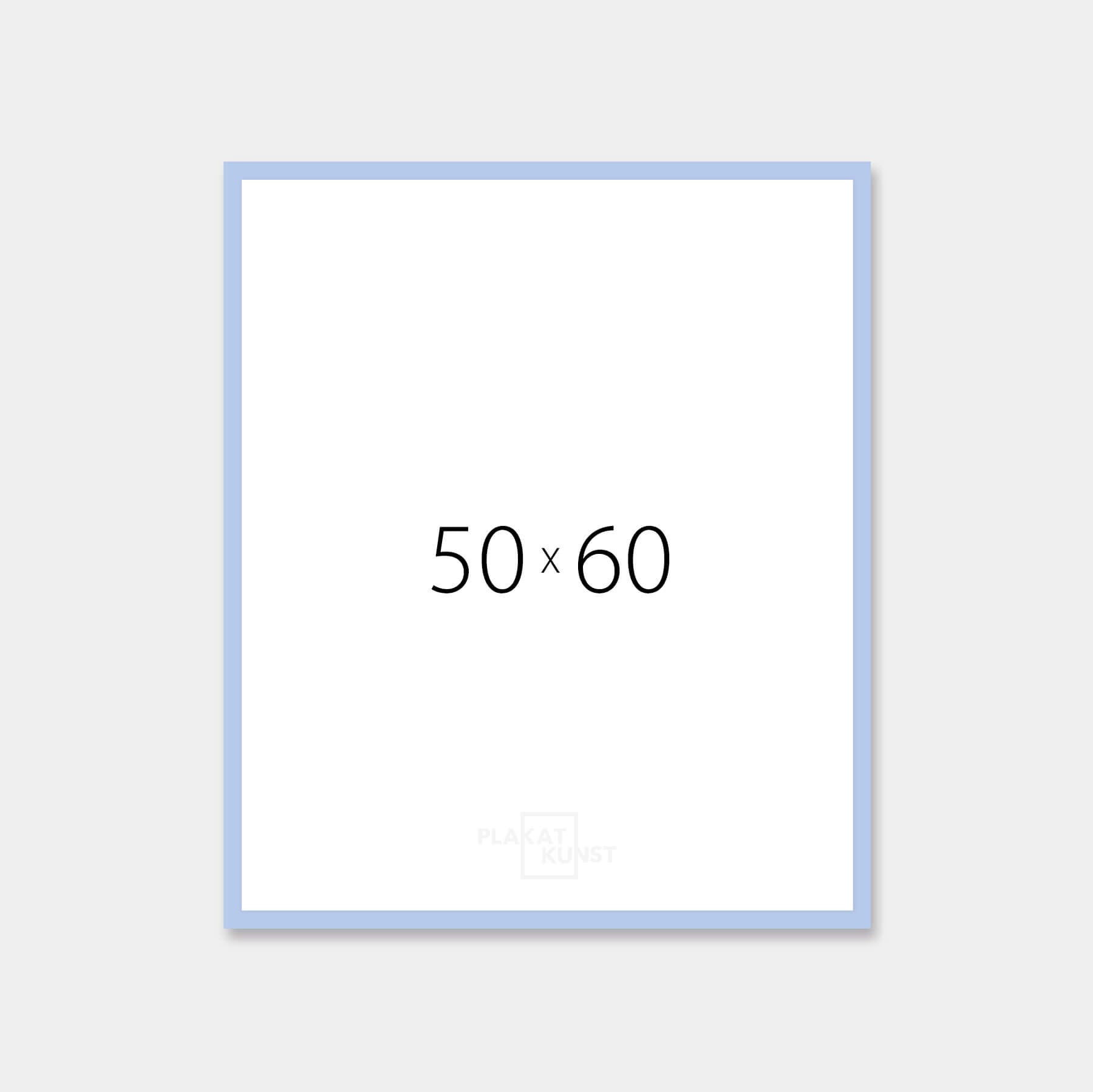 Light blue matte wooden frame - Narrow (15 mm) - 50×60 cm