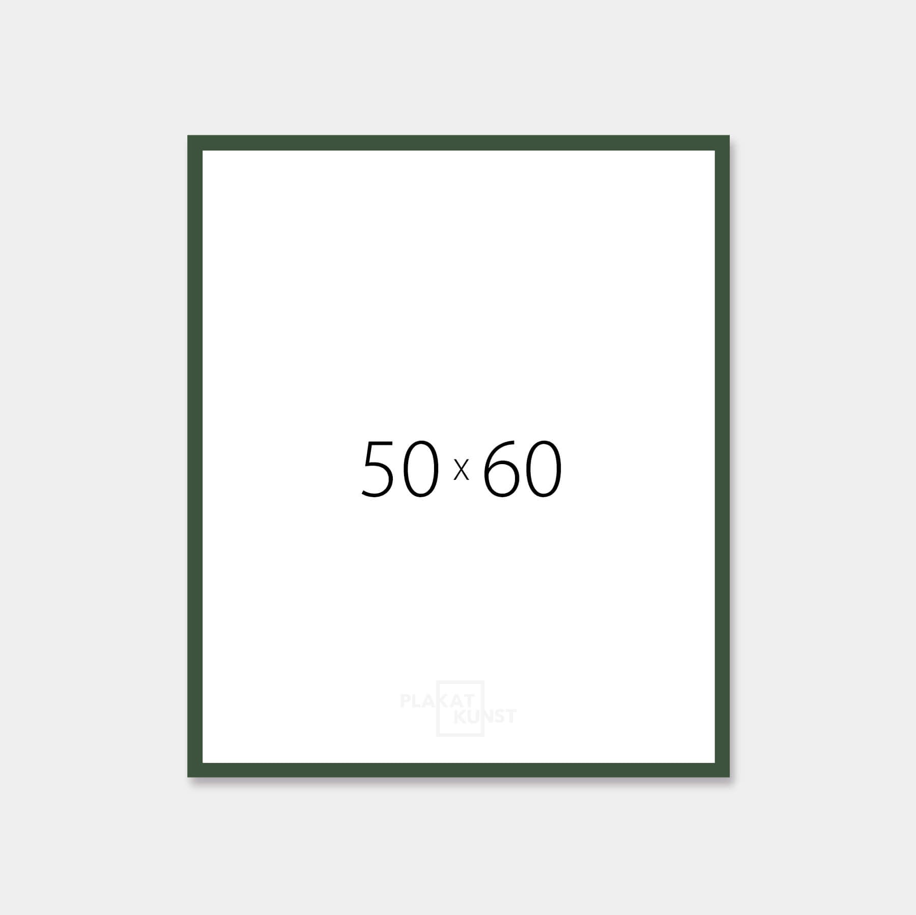 Dark green matte wooden frame - Narrow (15 mm) - 50x60 cm