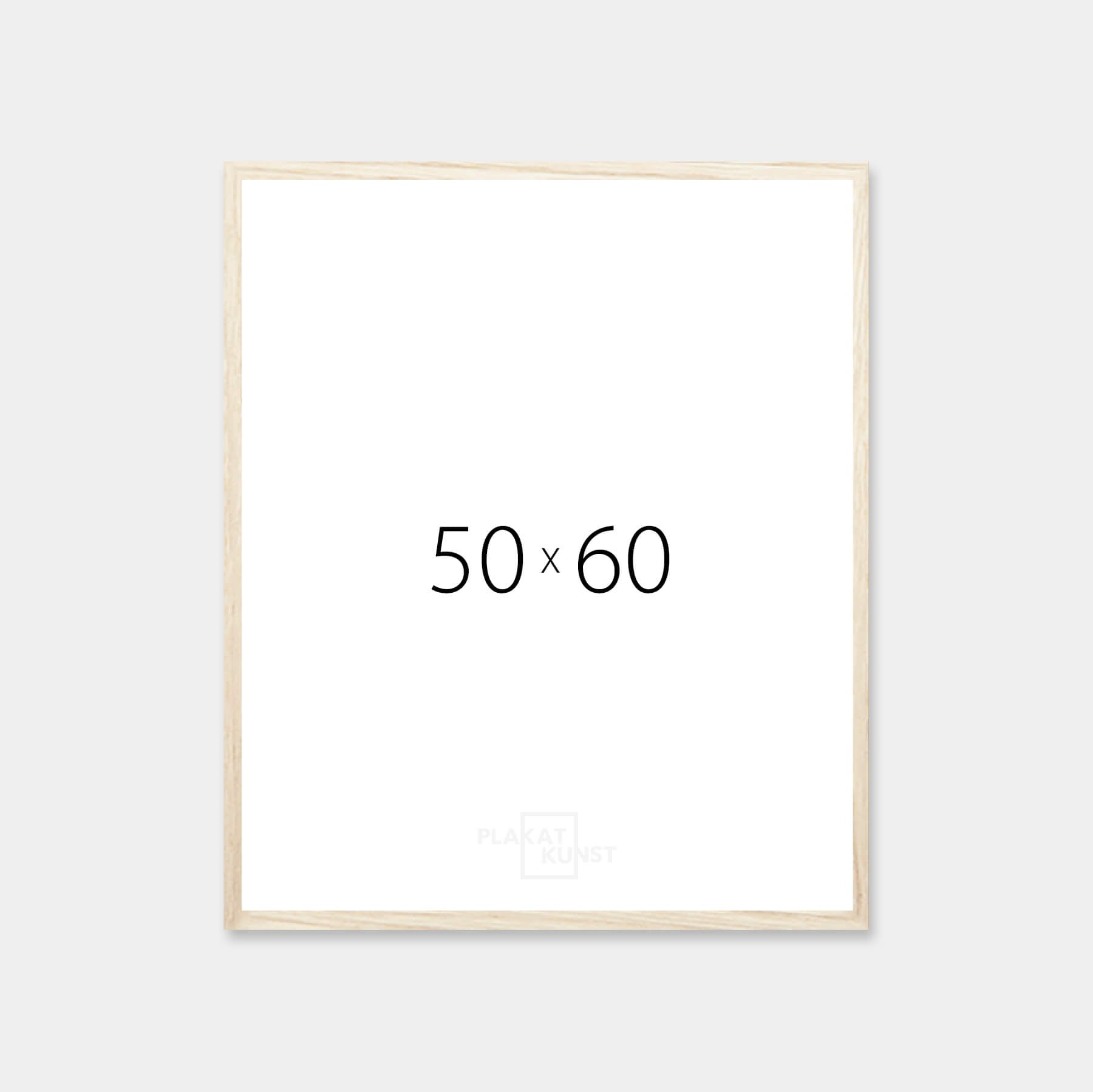 Picture frame in light wood - Narrow (15 mm) - 50 × 60 cm