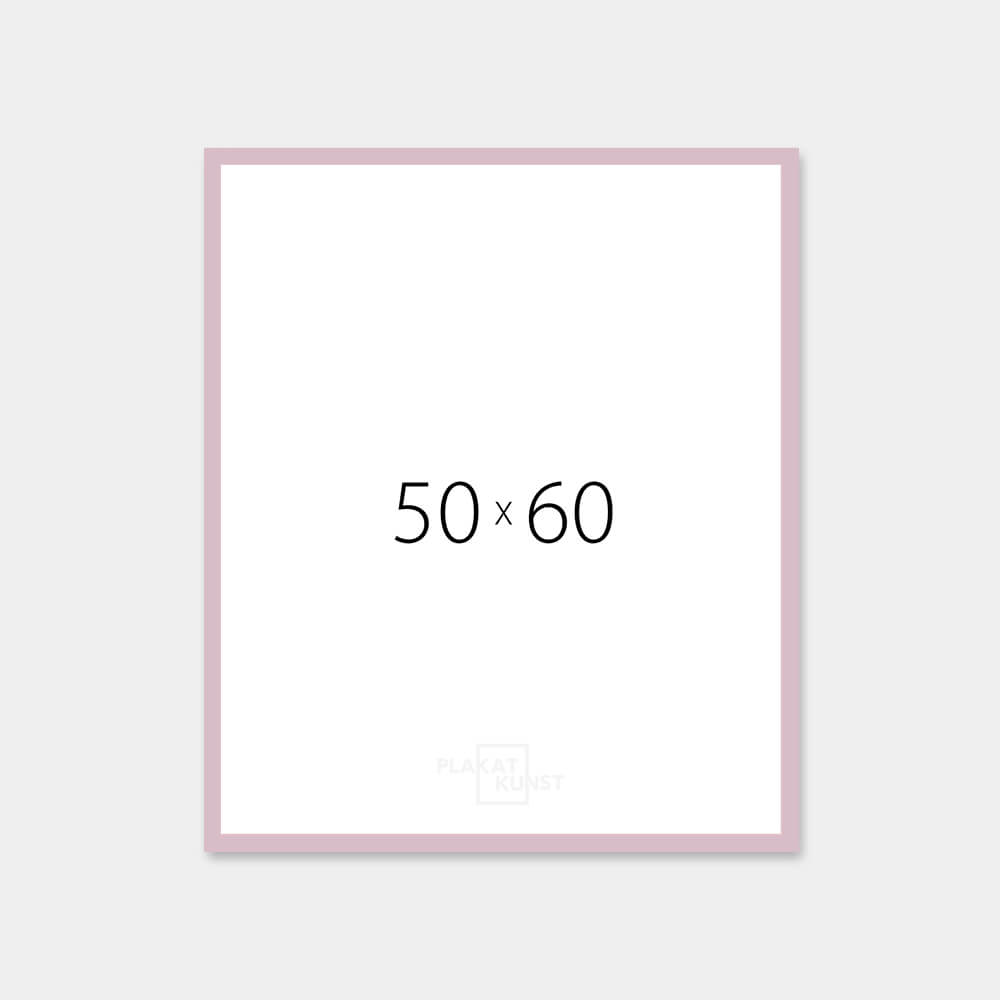 Pink matte wooden frame – Narrow (15 mm) – 50x60 cm