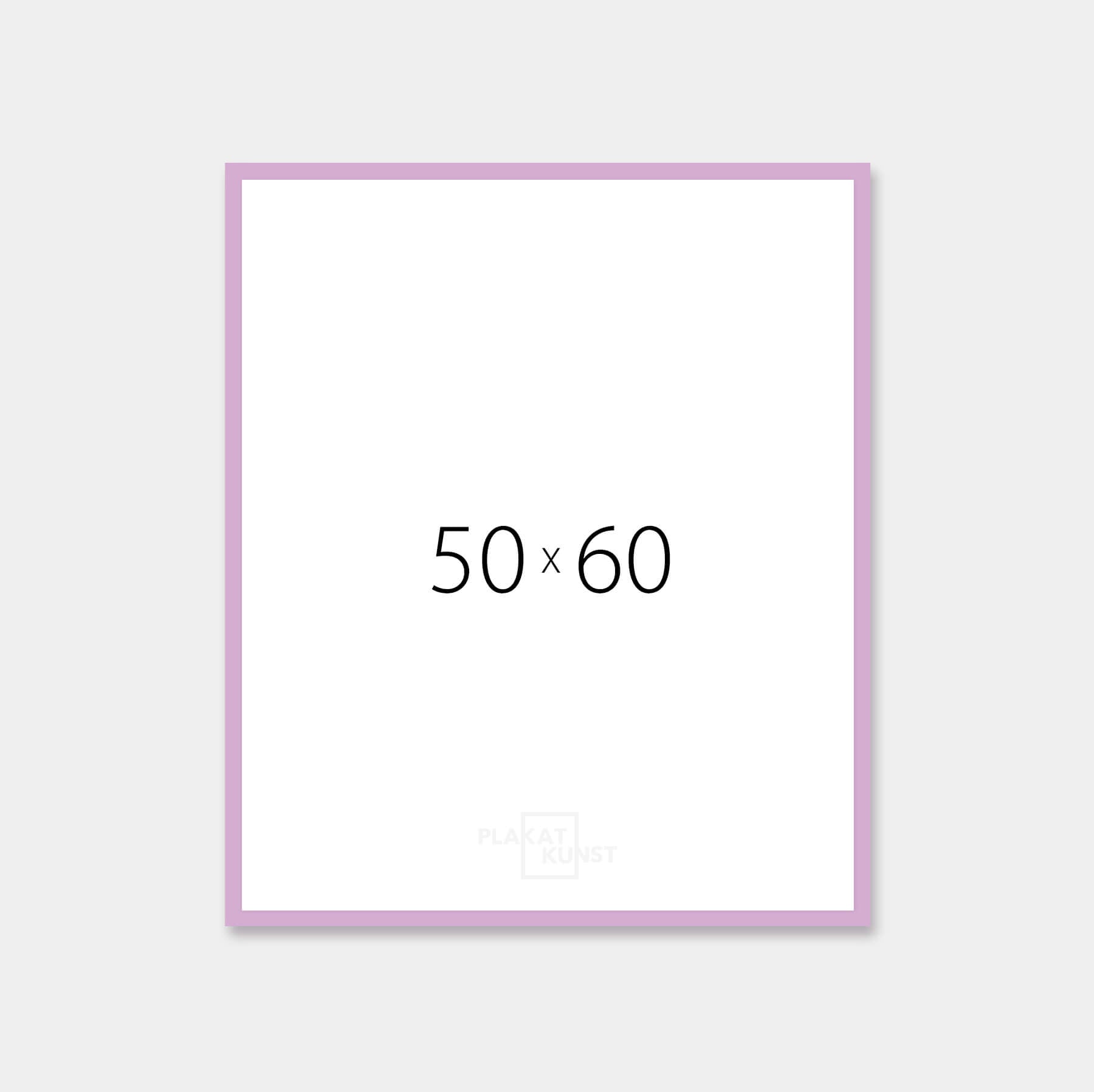 Pink glossy wooden frame - Narrow (13 mm) - 50×60 cm