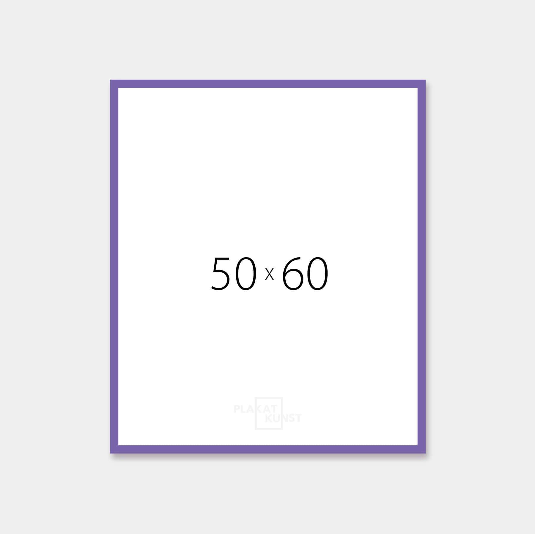 Purple glossy wooden frame - Narrow (14 mm) - 50x60 cm