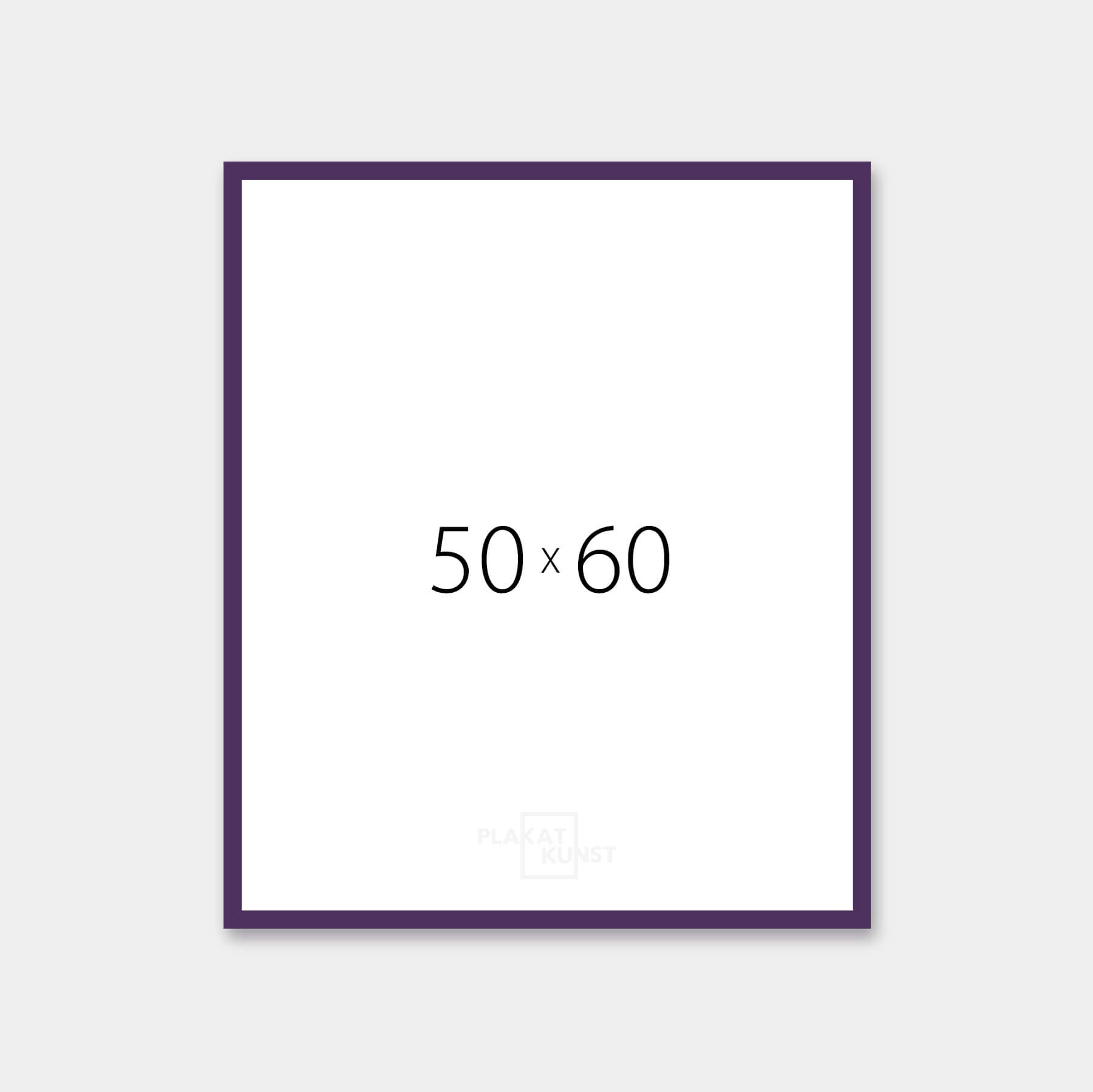 Purple matte wooden frame - Narrow (15 mm) - 50x60 cm
