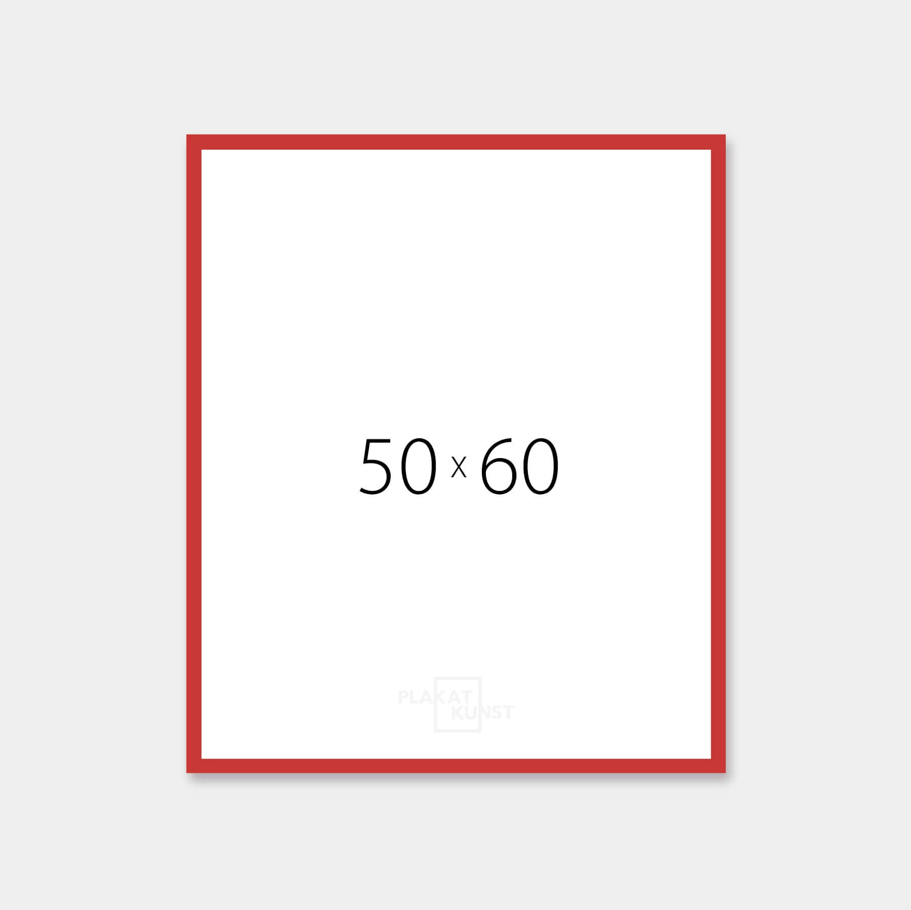 Red matte wooden frame – Narrow (15 mm) – 50×60 cm