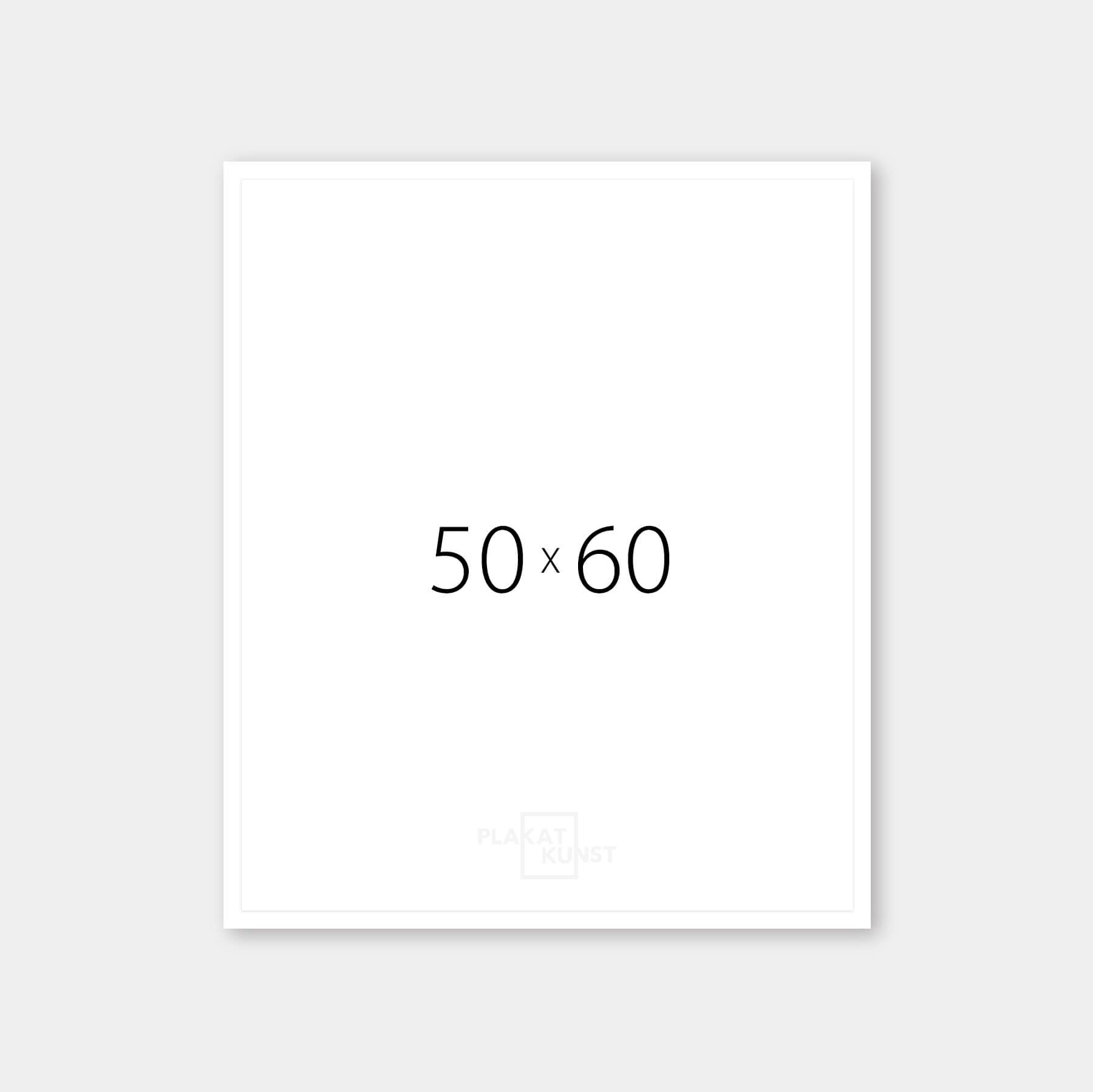 White wooden frame - Narrow (15 mm) - 50×60 cm