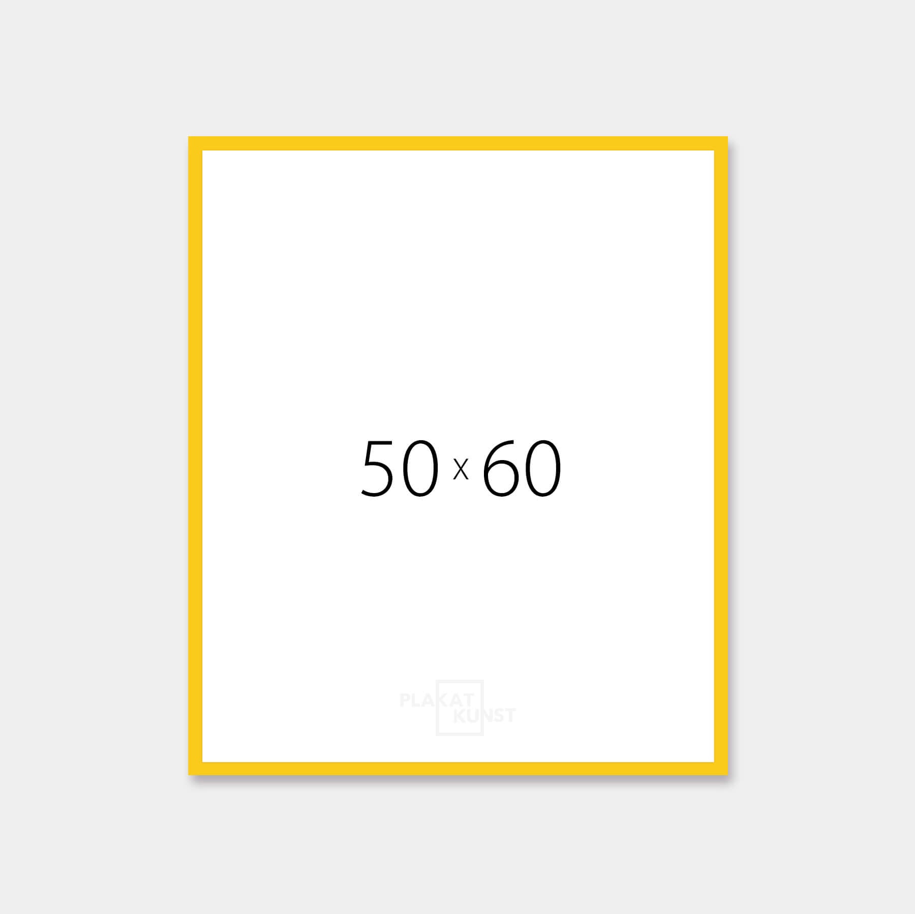 Yellow glossy wooden frame - Narrow (13 mm) - 50×60 cm