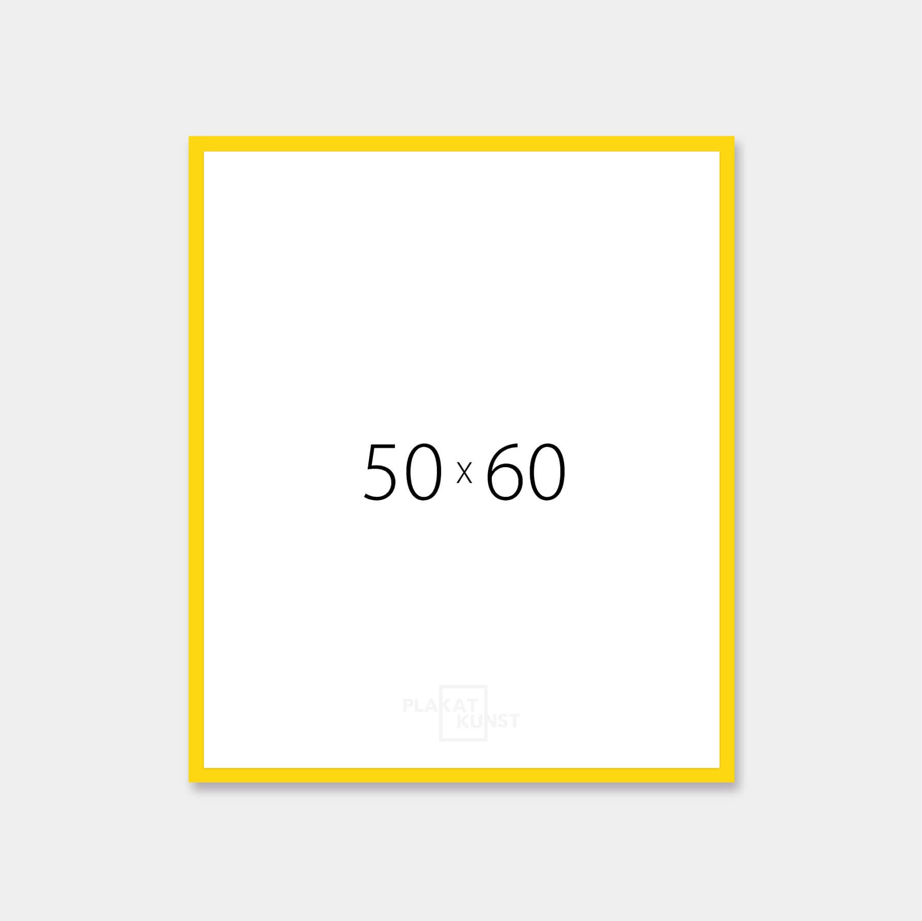 Yellow matte wooden frame - Narrow (15 mm) - 50×60 cm