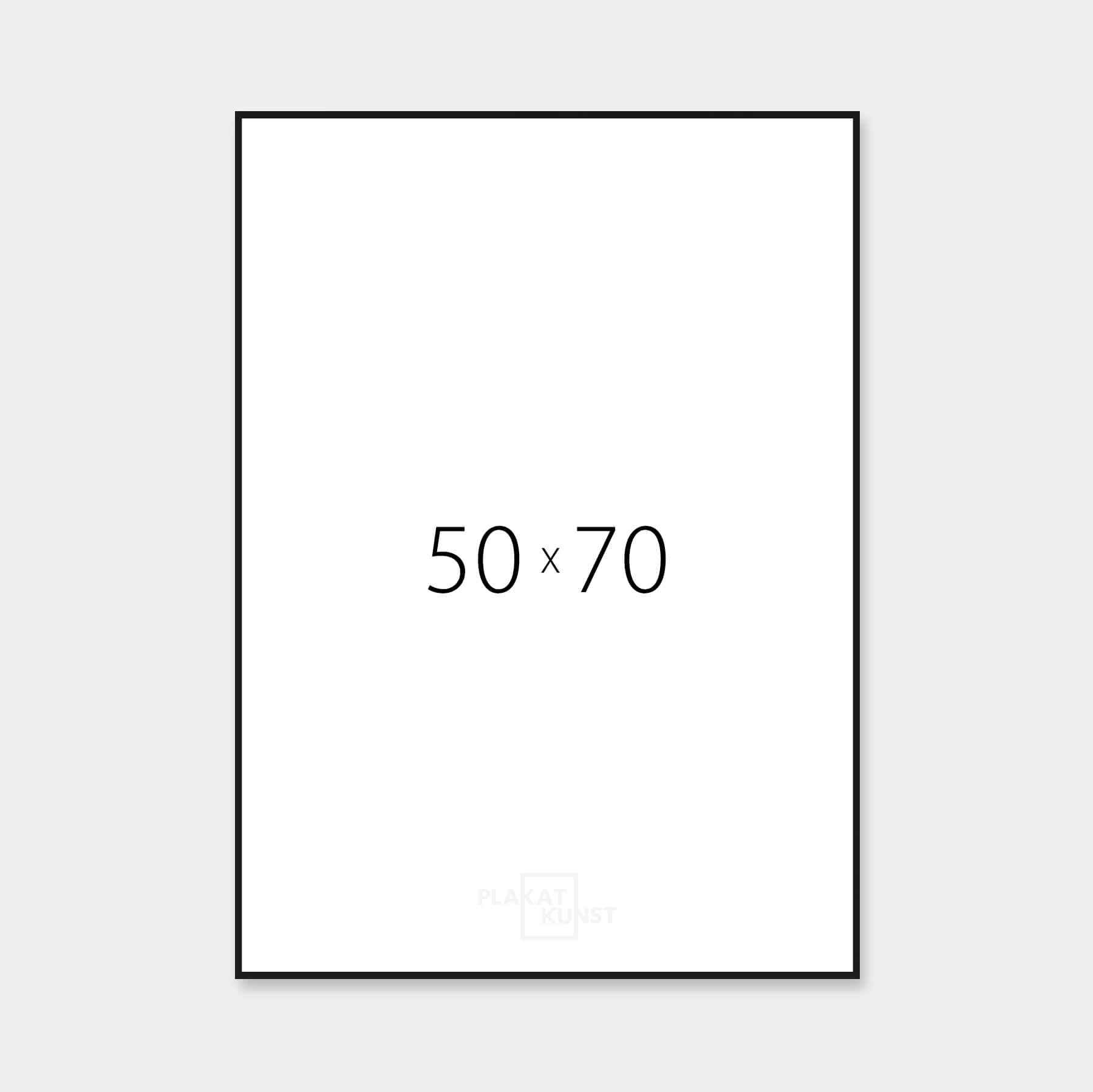 Black aluminum frame - Narrow (9 mm) - 50x70 cm