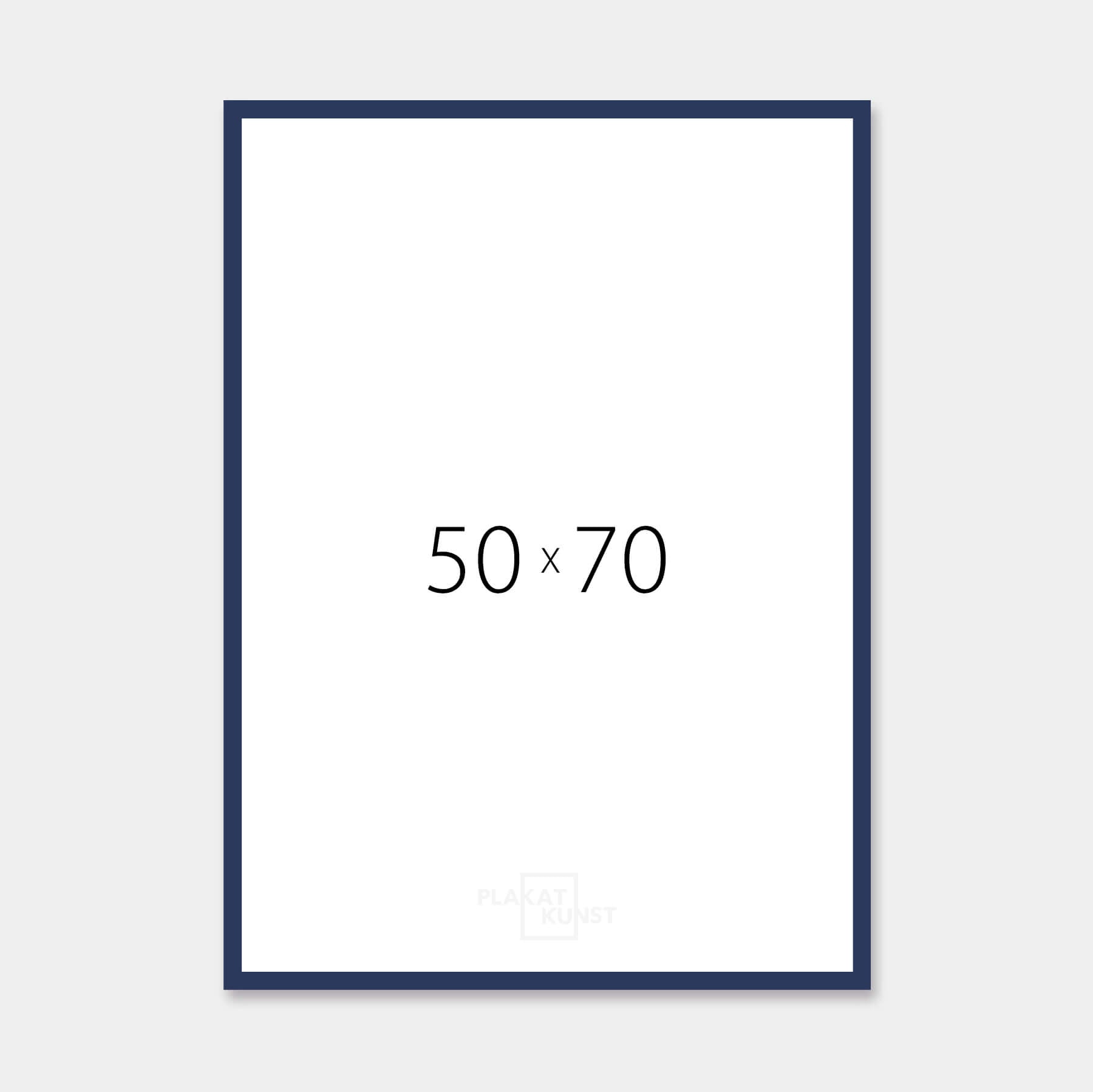 Dark blue matte wooden frame - Narrow (15 mm) - 50x70 cm