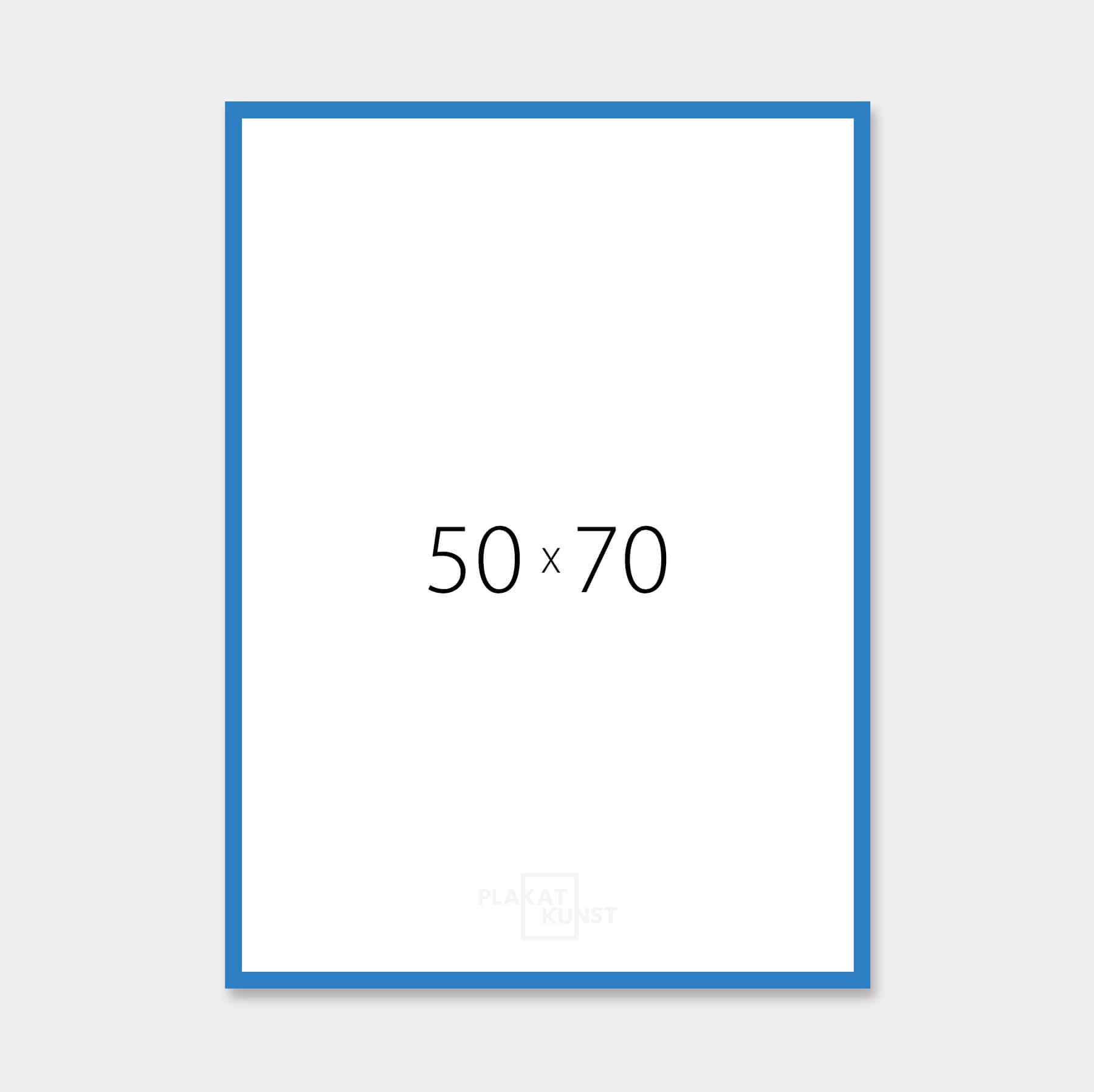 Blue glossy wooden frame - Narrow (14 mm) - 50x70 cm
