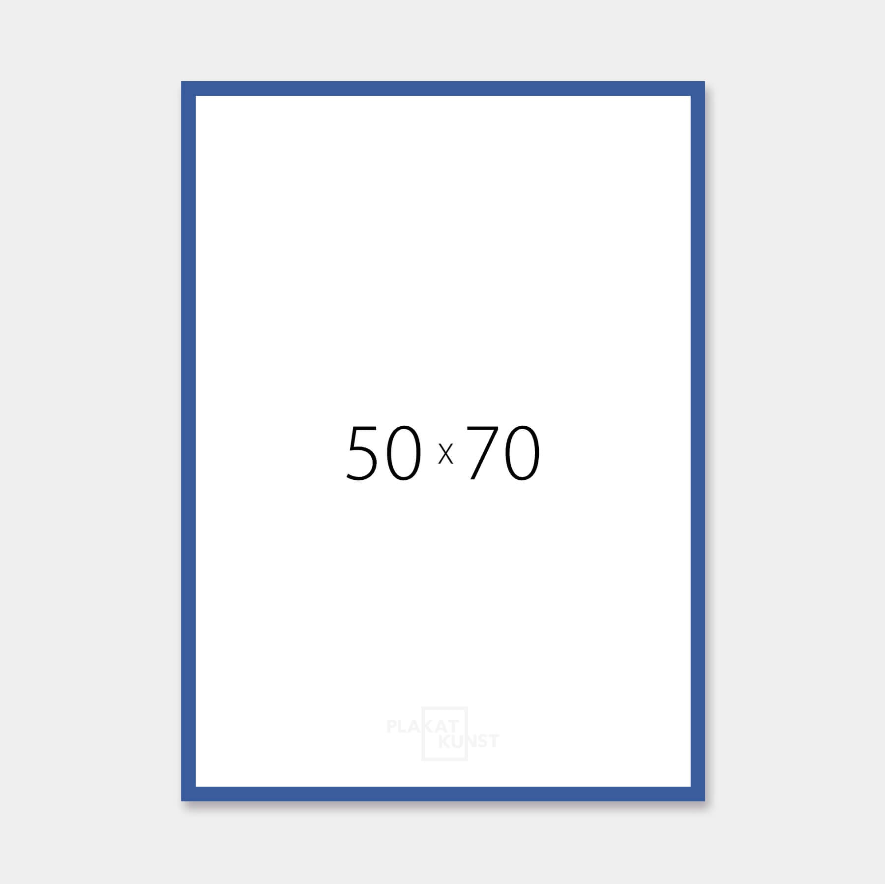 Blue matte wooden frame - Narrow (15 mm) - 50x70 cm