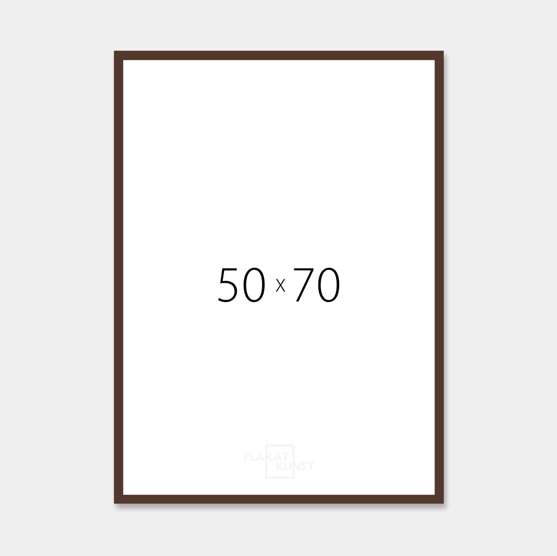 Brown matte wooden frame - Narrow (15 mm) - 50x70 cm