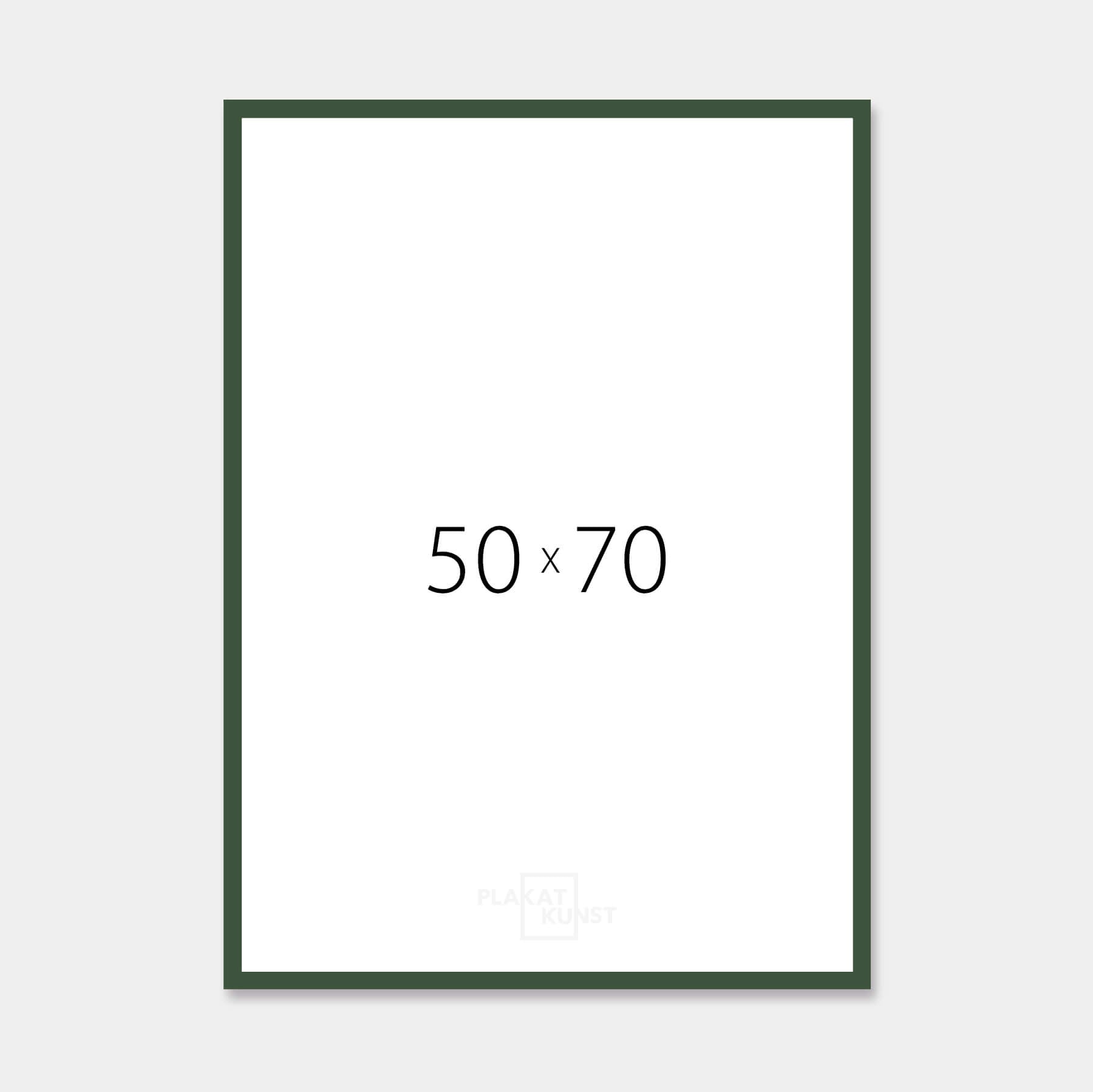 Dark green matte wooden frame - Narrow (15 mm) - 50x70 cm