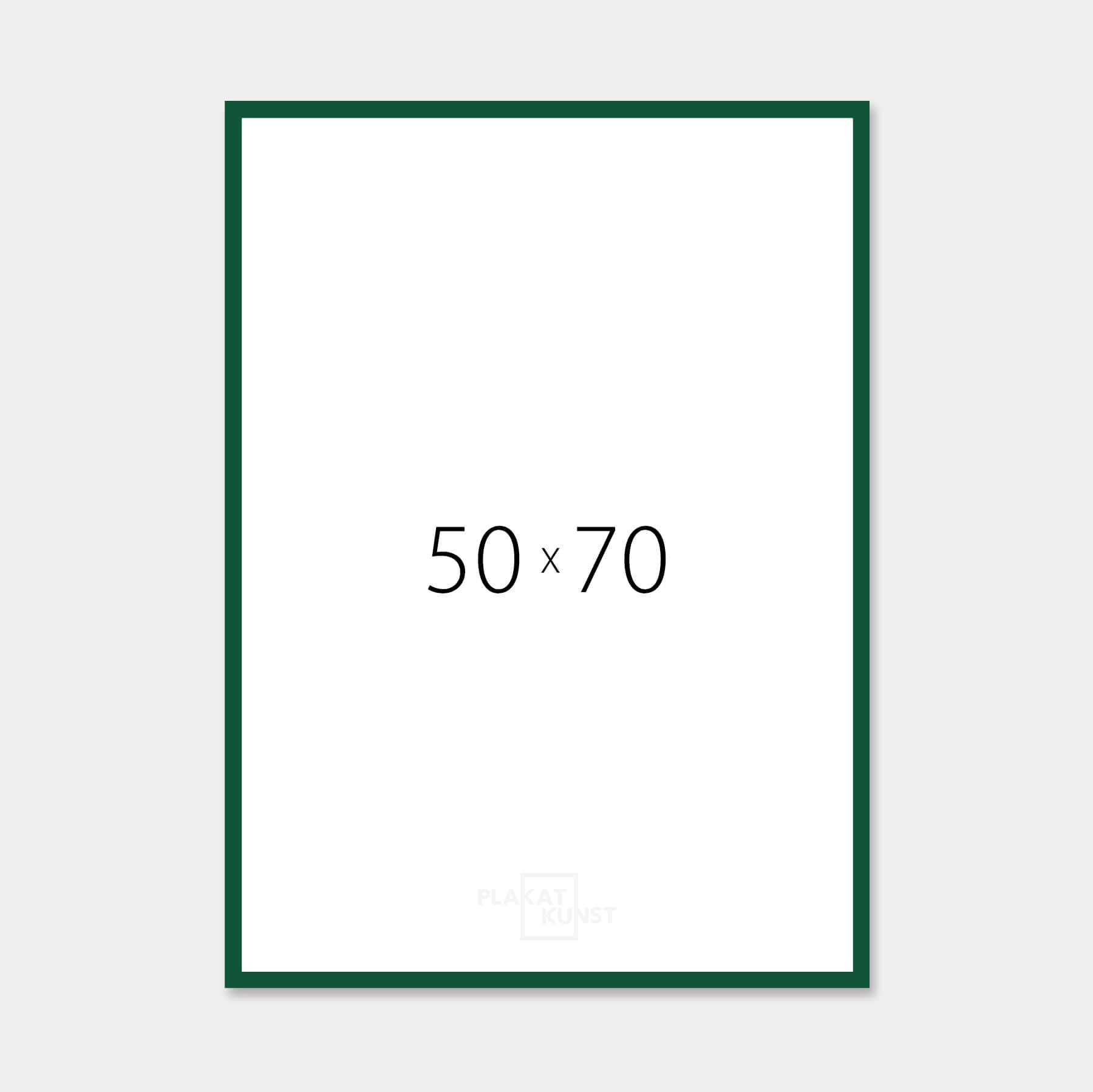 Dark green glossy wooden frame - Narrow (14 mm) - 50x70 cm
