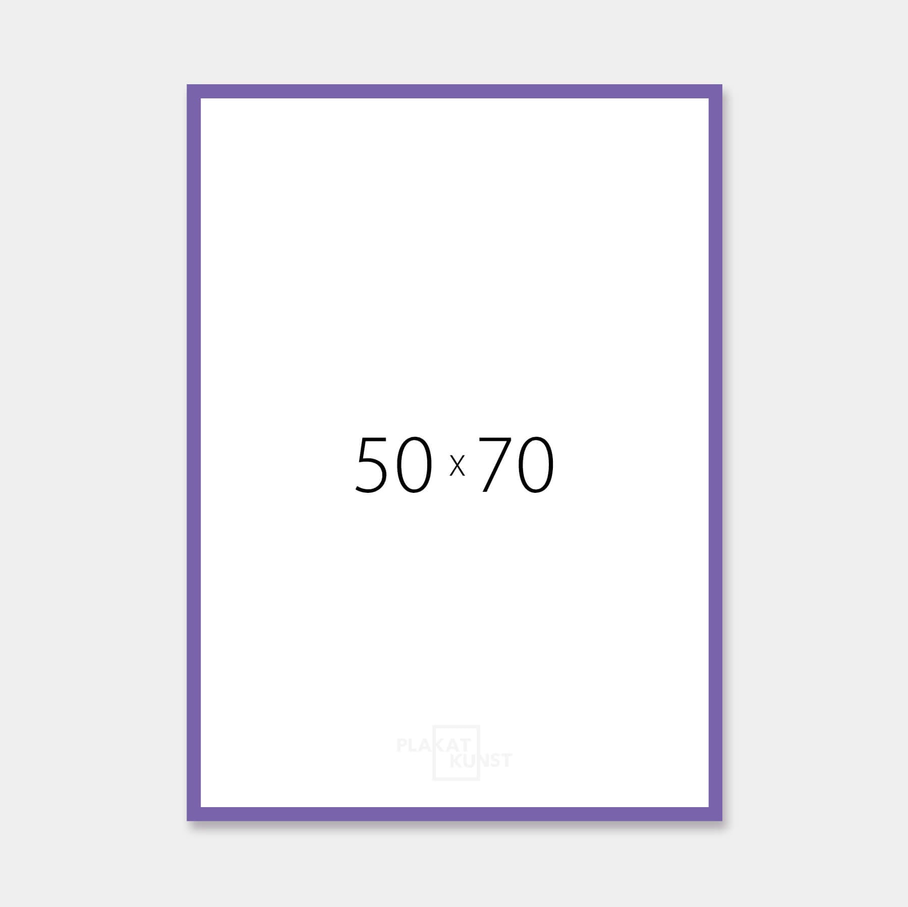 Purple glossy wooden frame - Narrow (13 mm) - 50x70 cm